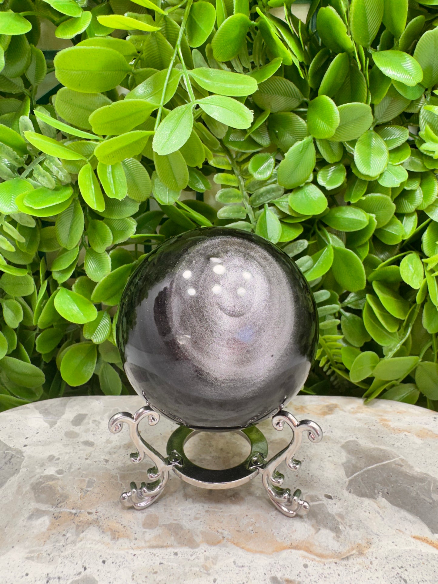 Silver Sheen Obsidian Sphere 434g