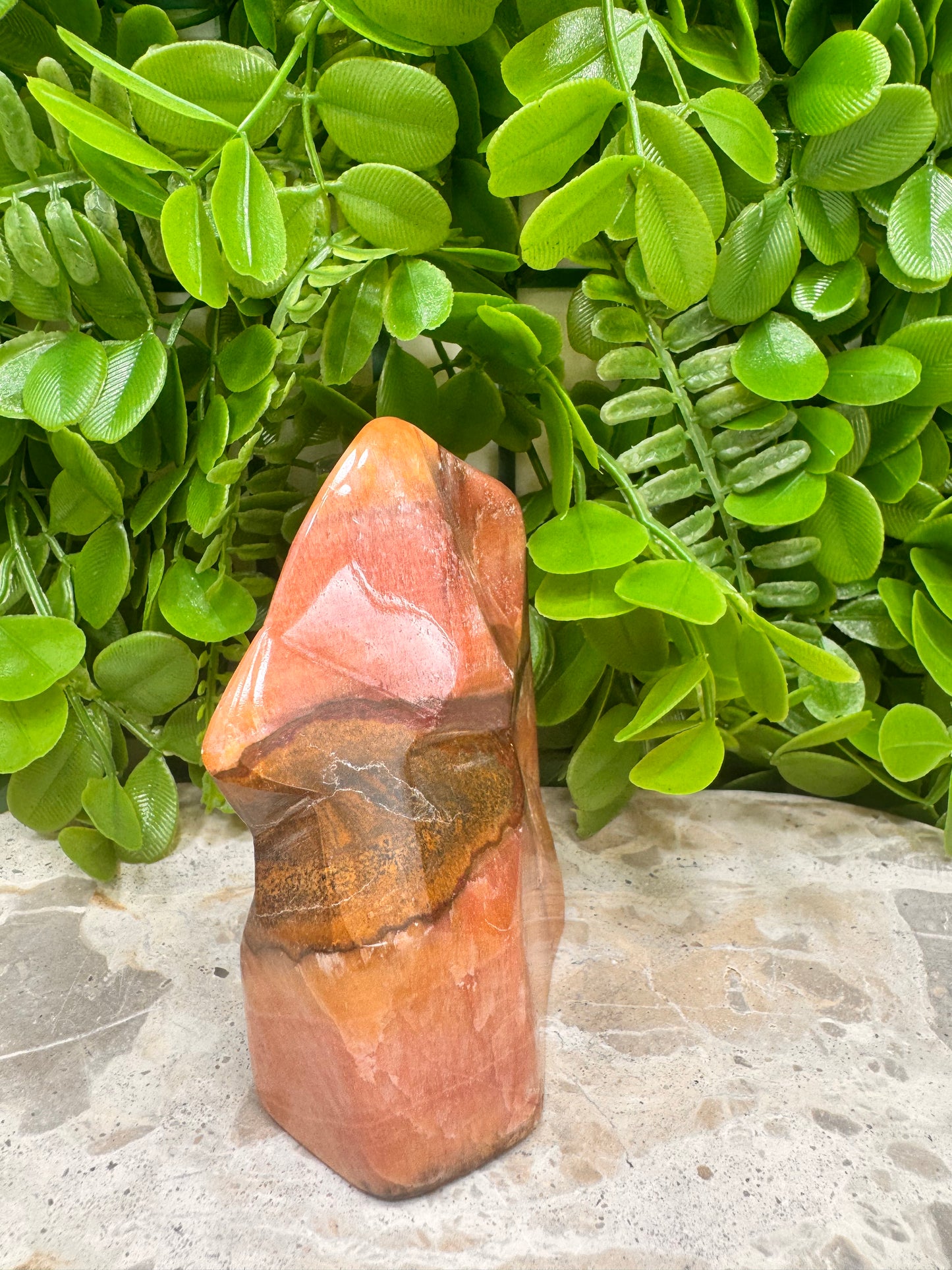 Peach Banded Calcite Freeform 362g