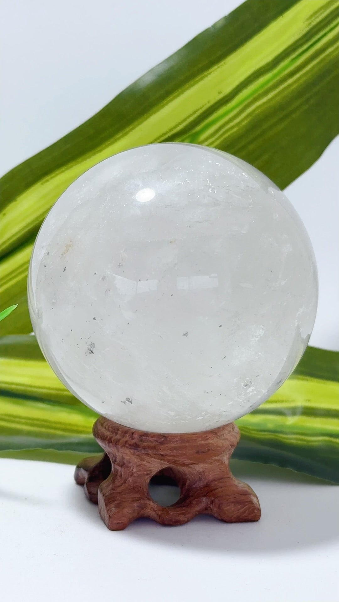 Clear Quartz with Garden Quartz Sphere 608g