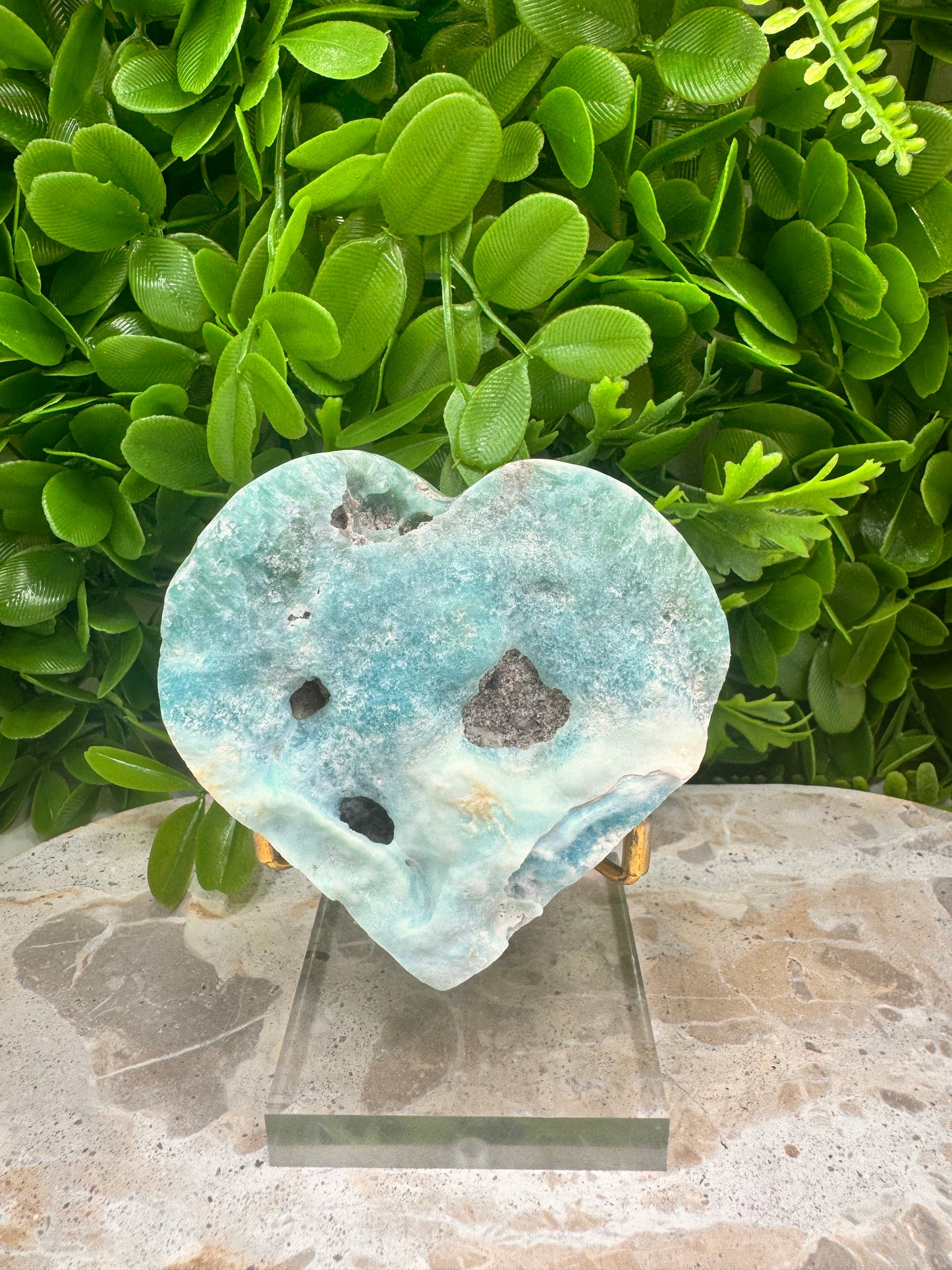Hemimorphite with Smithsonite Heart 284g