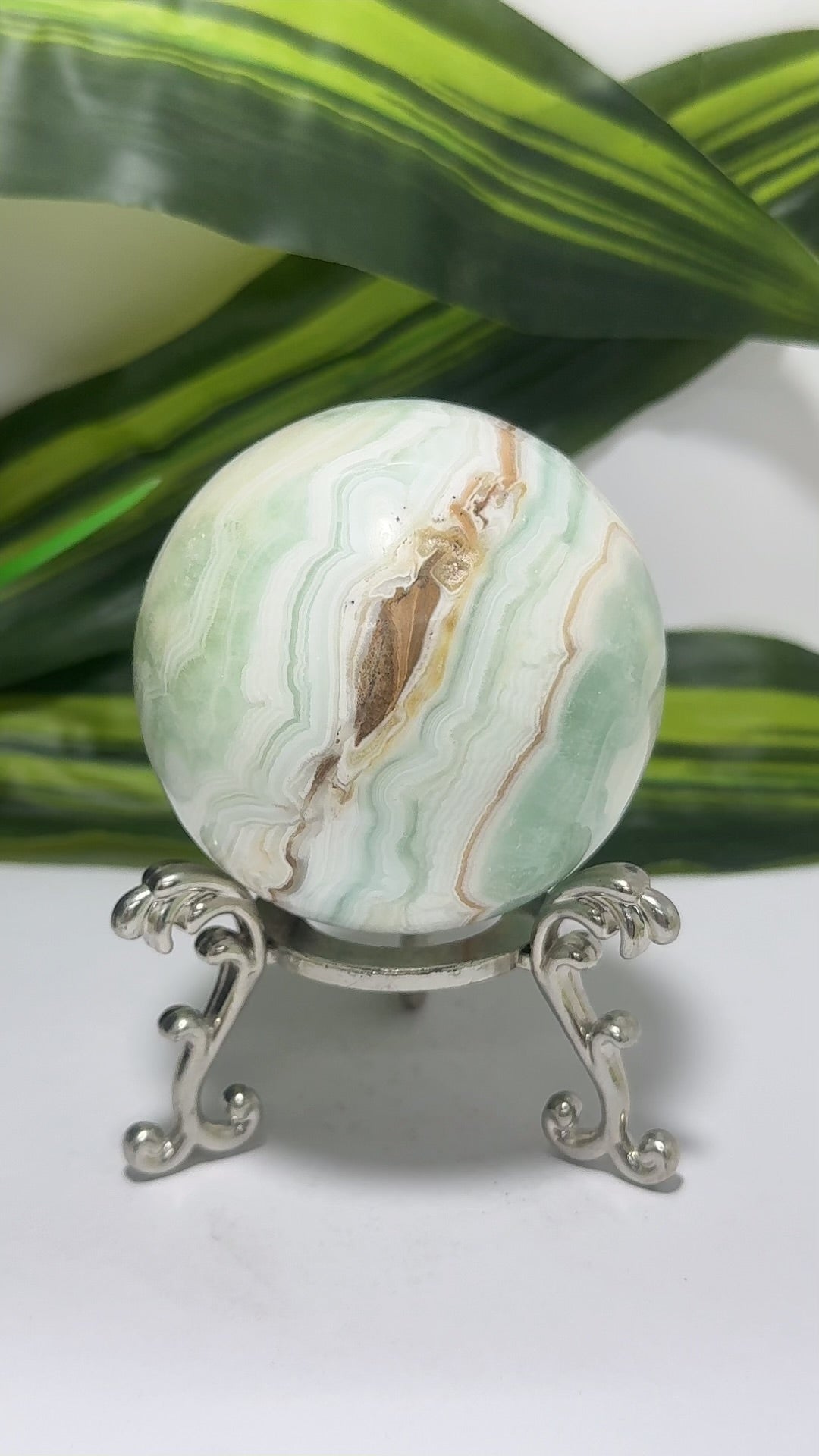 Pistachio Calcite Sphere 432g