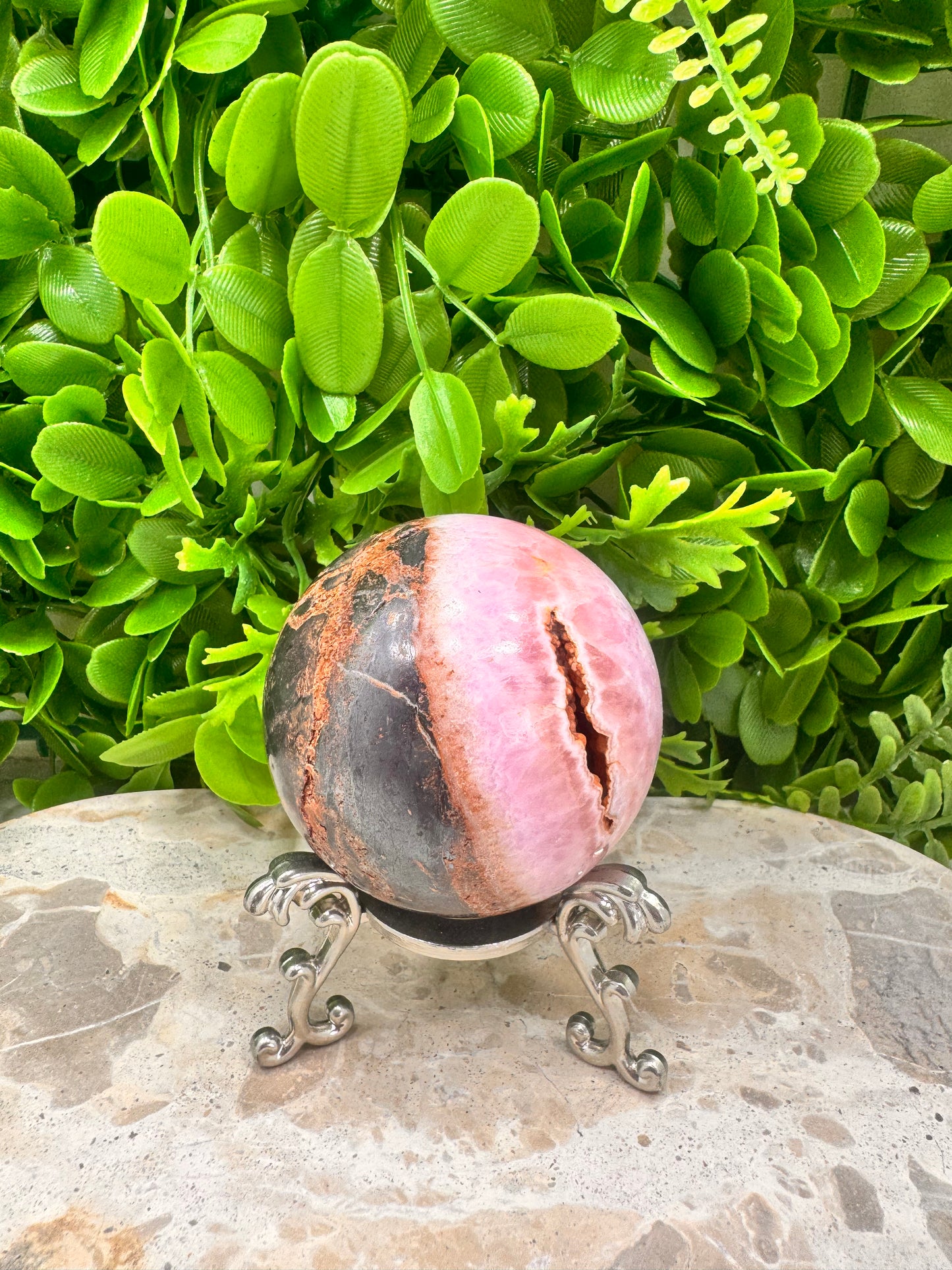 Pink Aragonite Sphere 446g