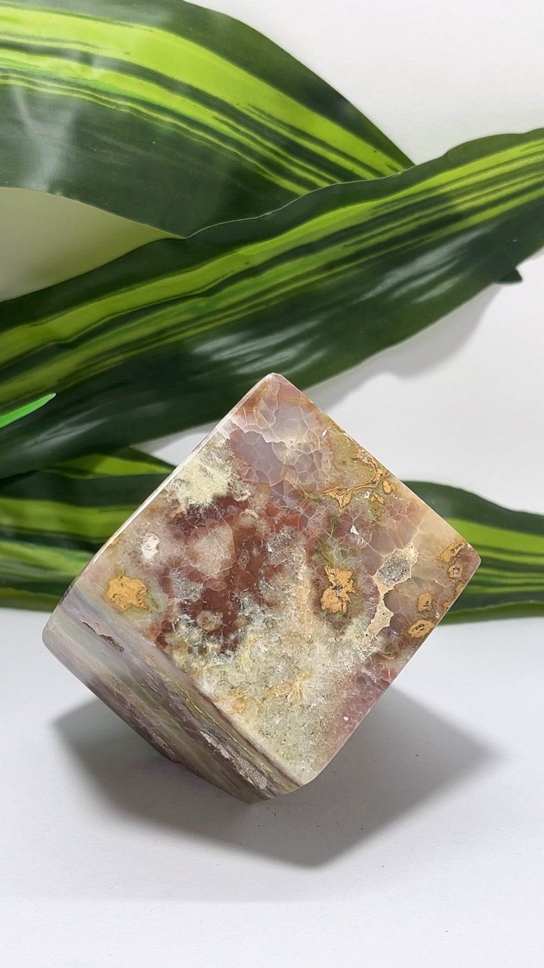 Pink Pistachio Calcite Cube 488g