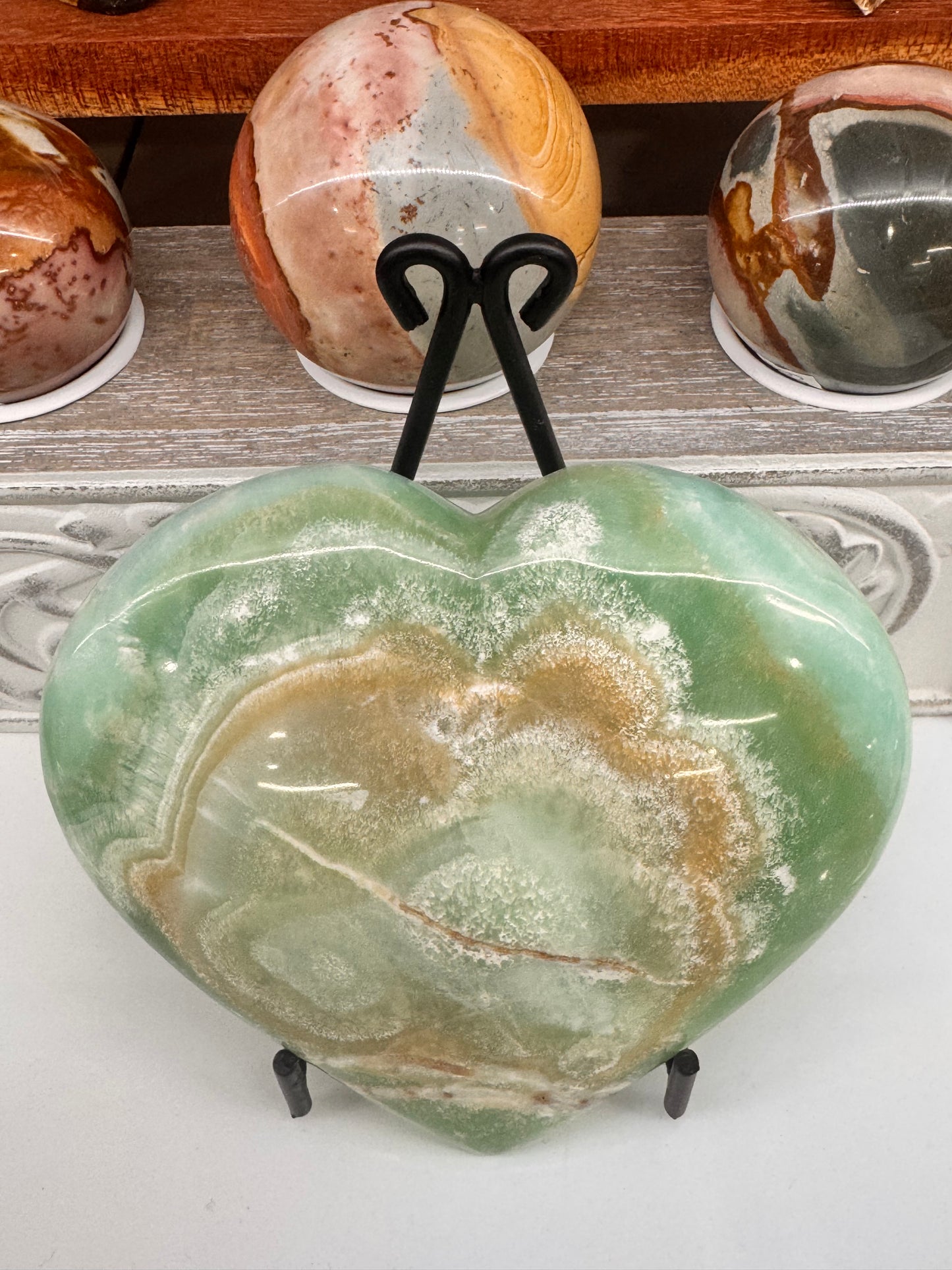 Aragonite & Smithsonite Heart 958g