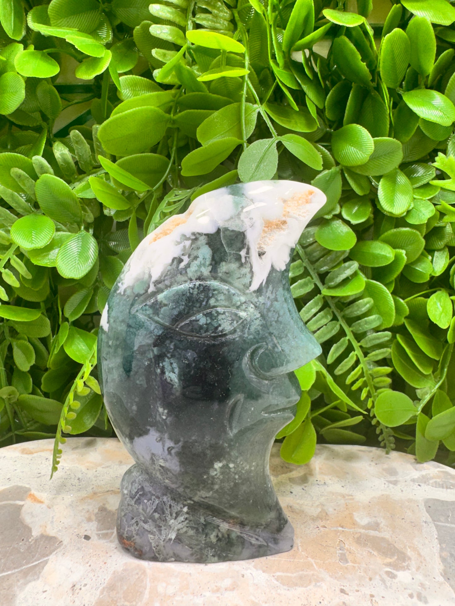 Moss Agate Moon 352g