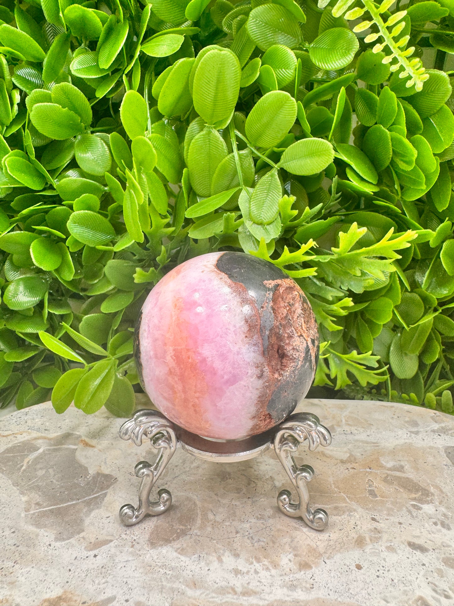 Pink Aragonite Sphere 412g