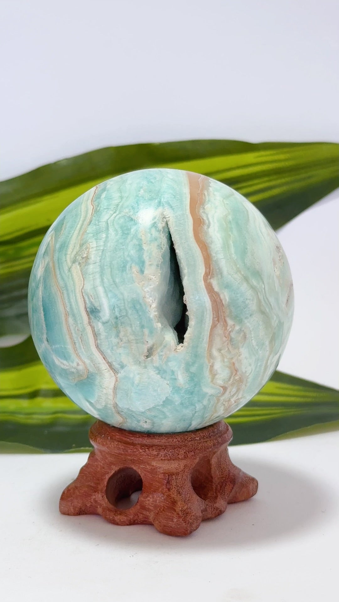 Blue Aragonite Sphere 480g