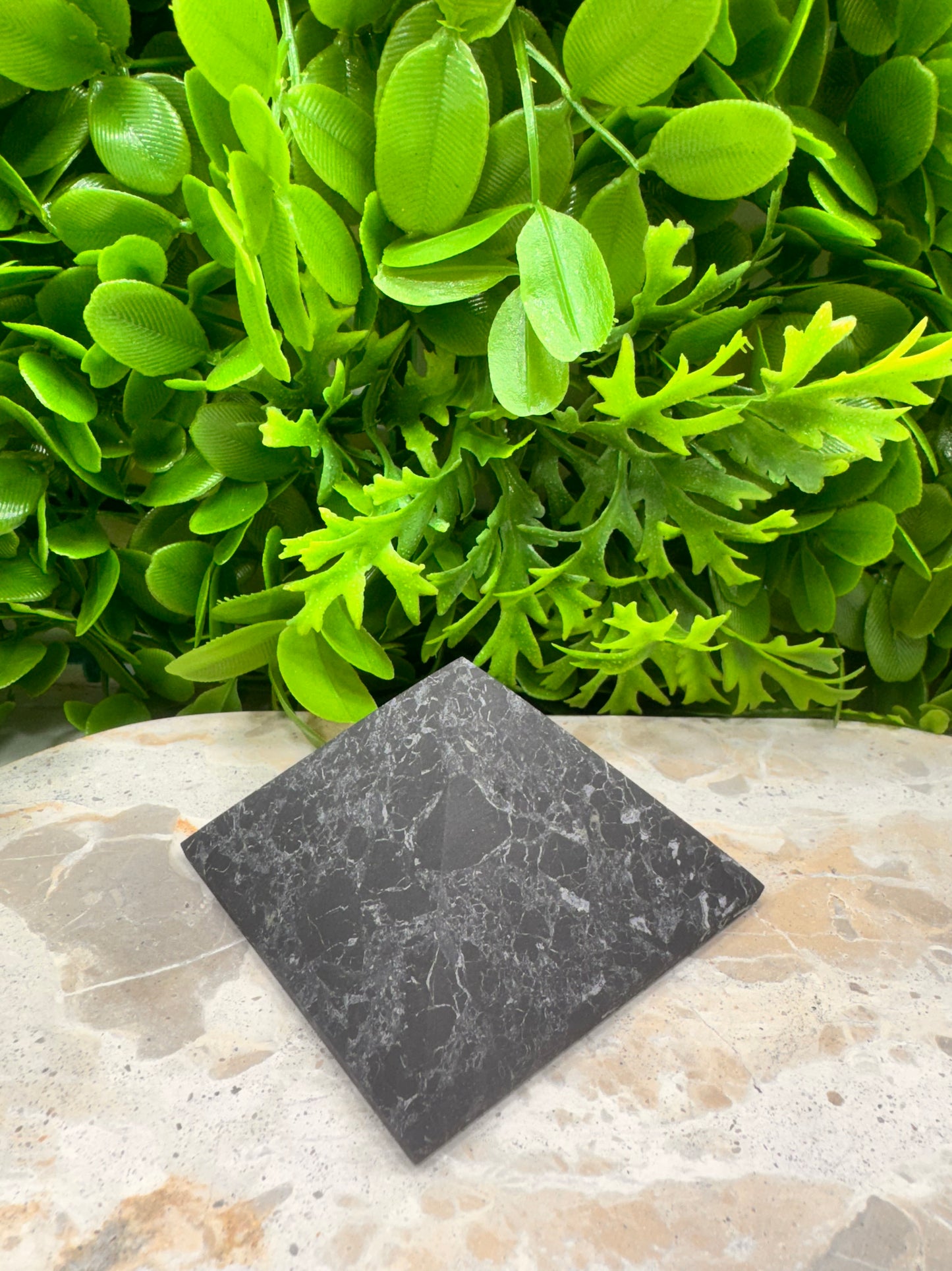 Shungite with Quartz Pyramid 246g