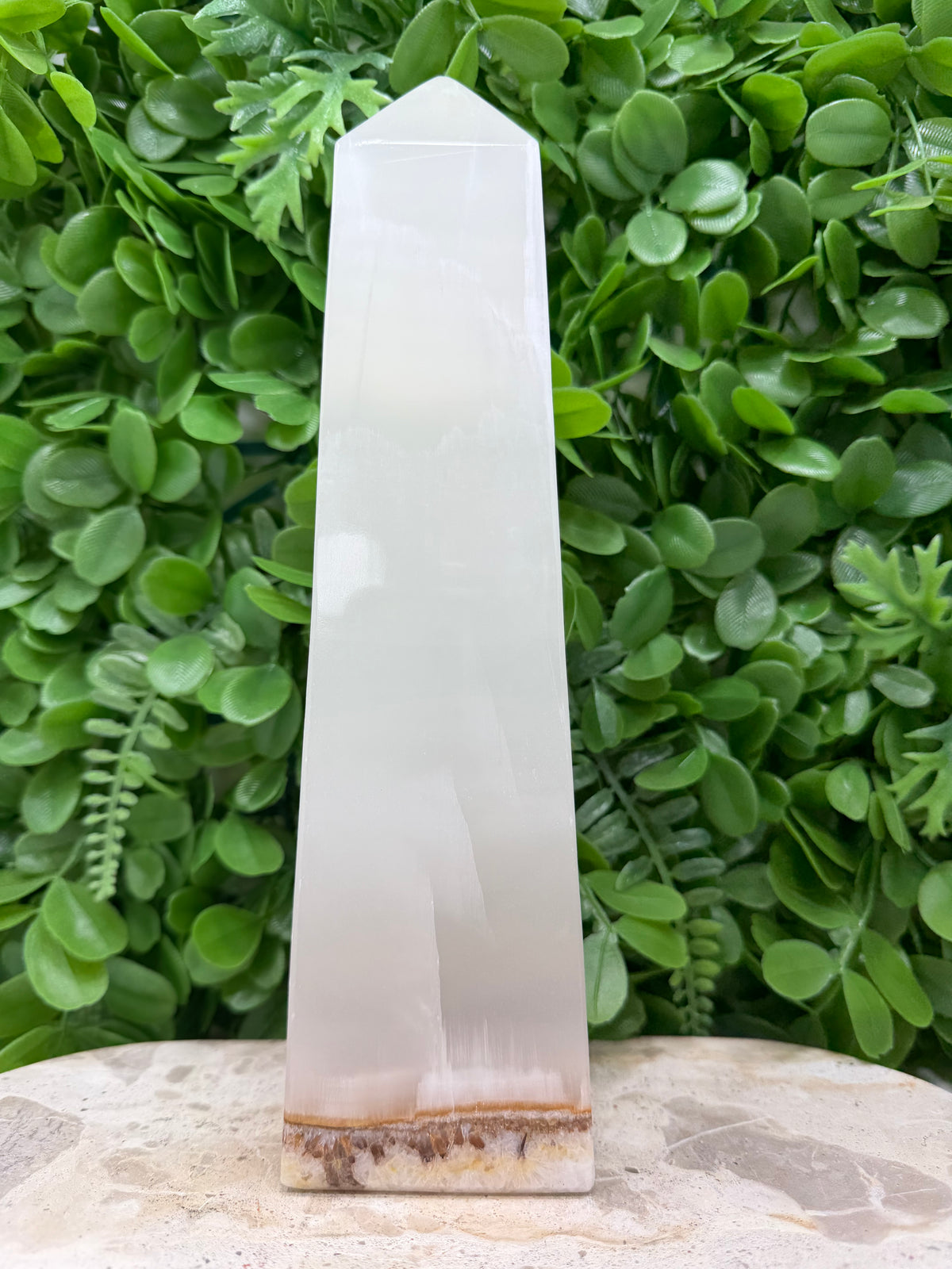 Dendritic Silky White Calcite Tower | Calm • Clarity • Balance