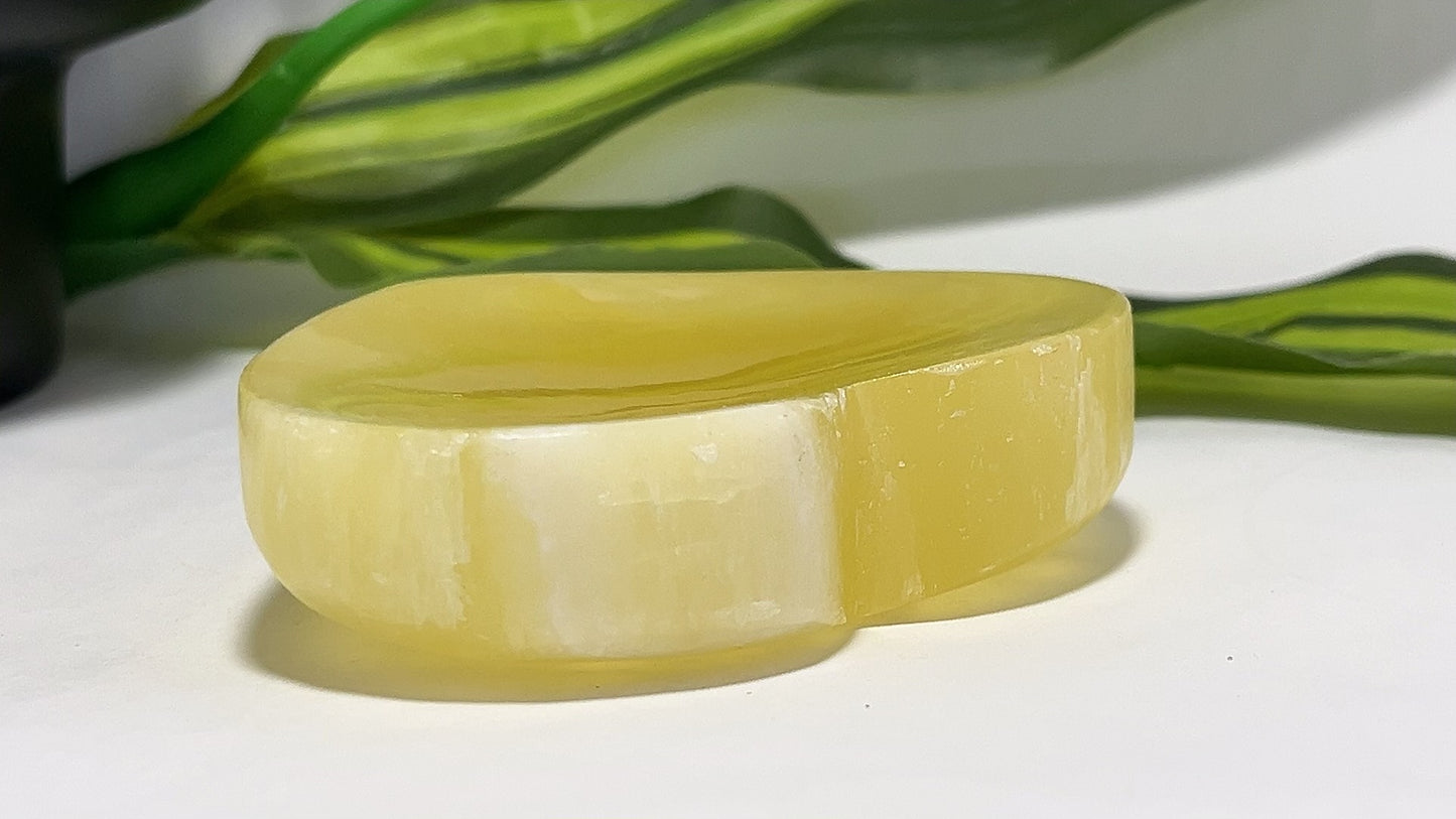 Lemon Calcite Heart Bowl 224g