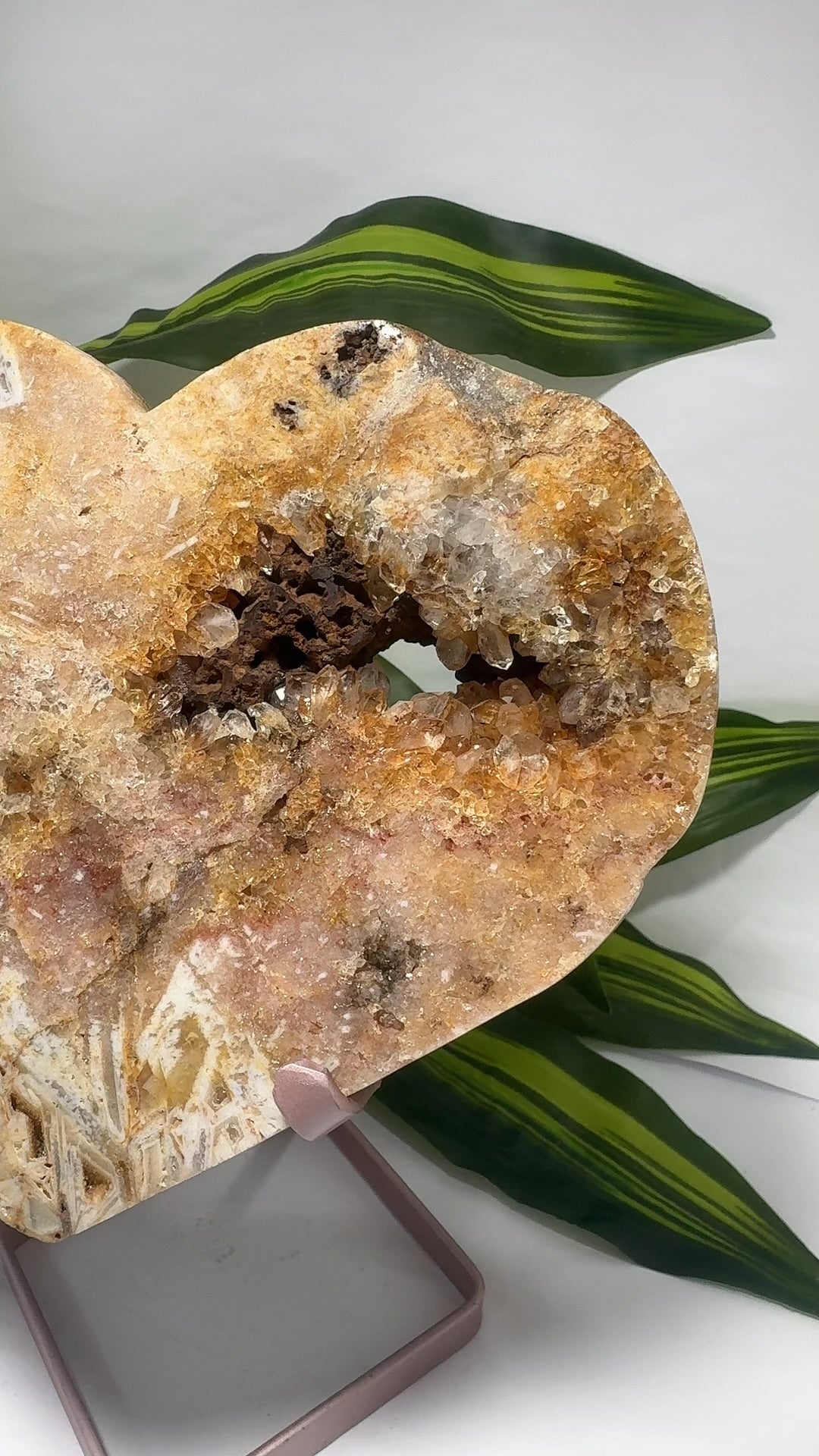 Pink Amethyst Heart on Stand 1638g