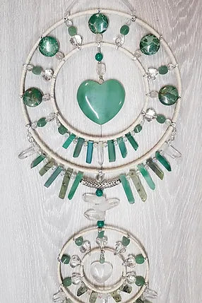 Green Aventurine XXL Mandala Heart Hanger