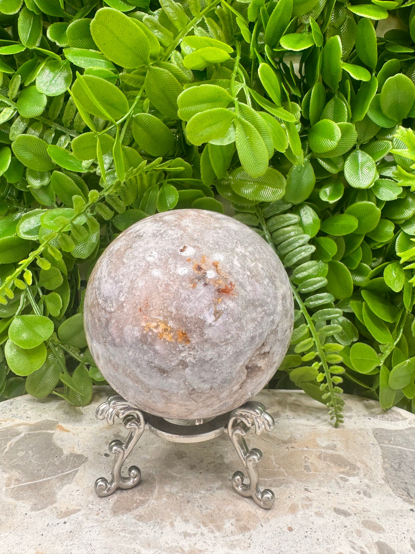 Pink Druzy Agate Sphere 738g