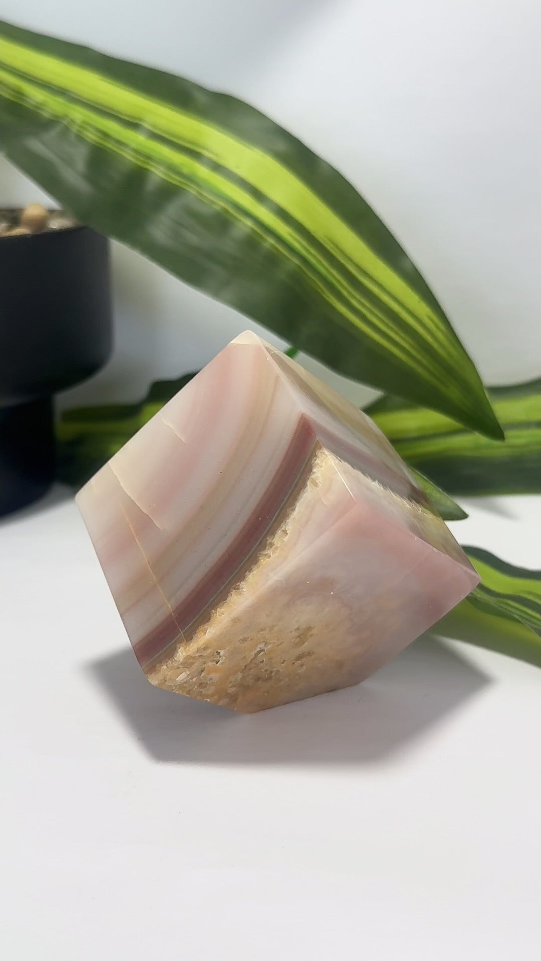 Pink Pistachio Calcite Cube 492g