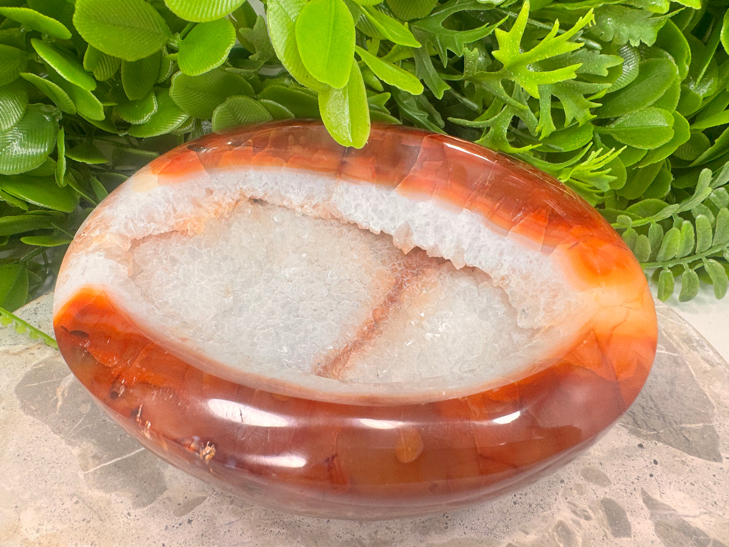 Carnelian Druzy Bowl 1108g