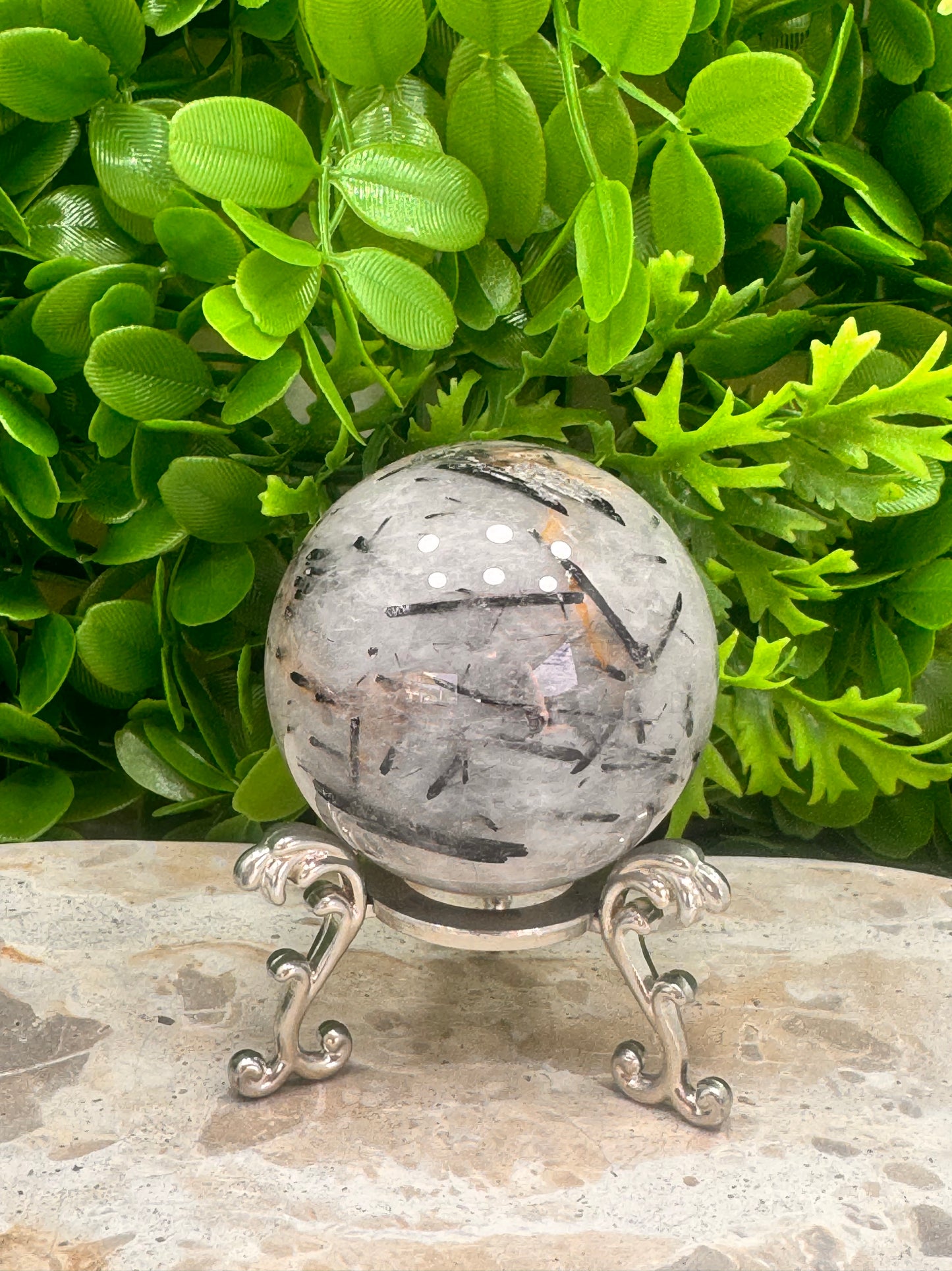 Tourmaline In Quartz Sphere 378g