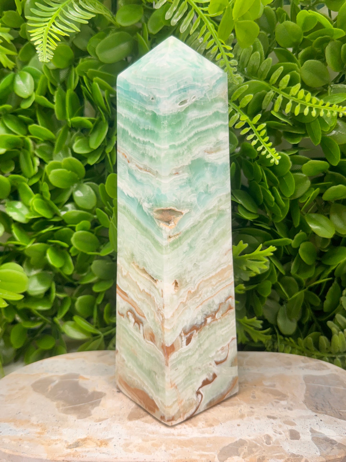 Blue Caribbean Calcite Tower 1762g