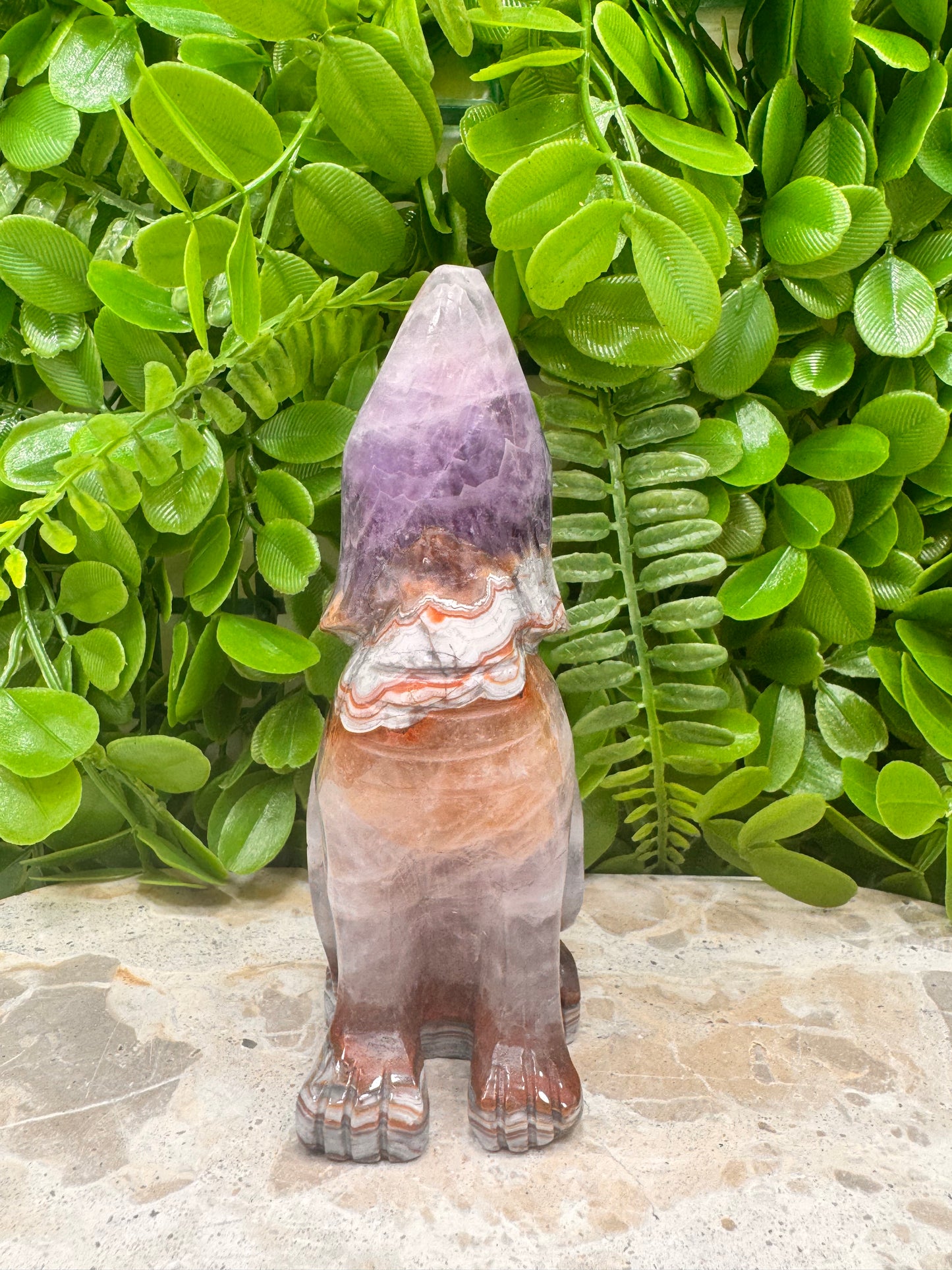 Amethyst/Mexican Agate Wolf 480g