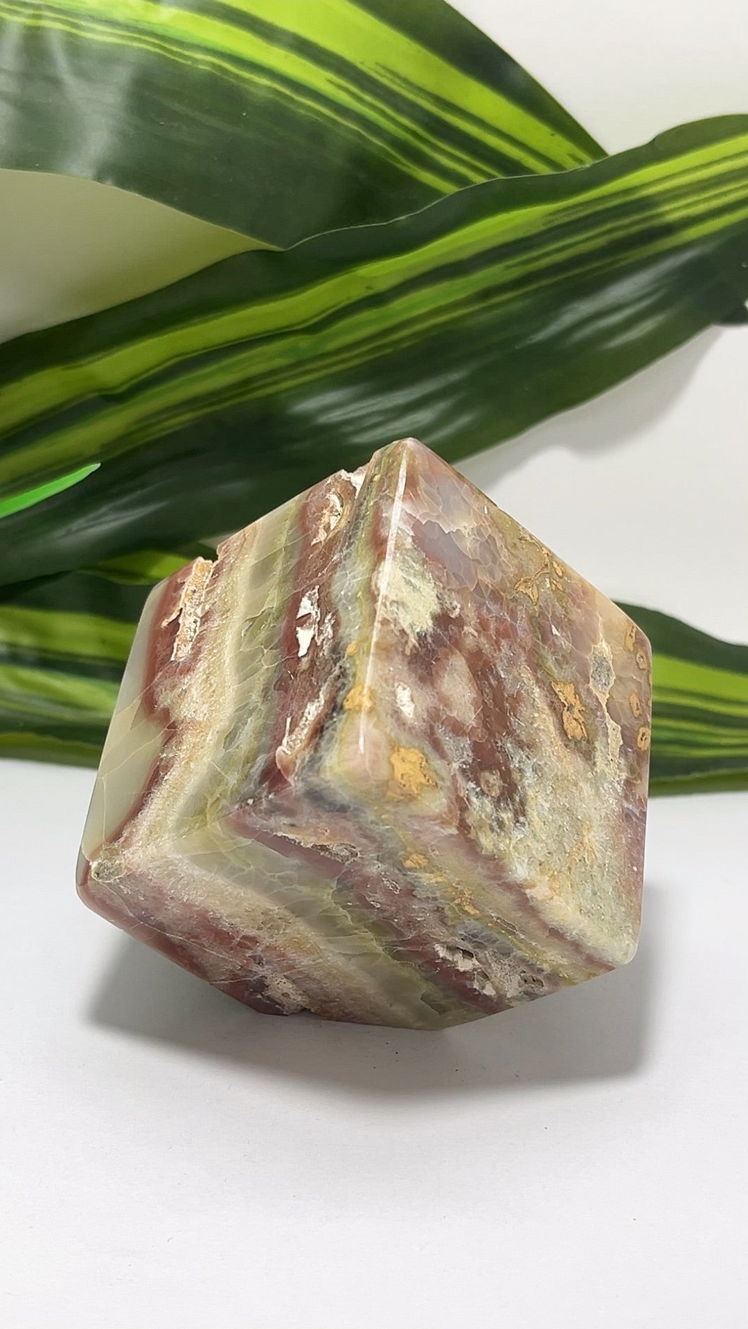 Pink Pistachio Calcite Cube 488g