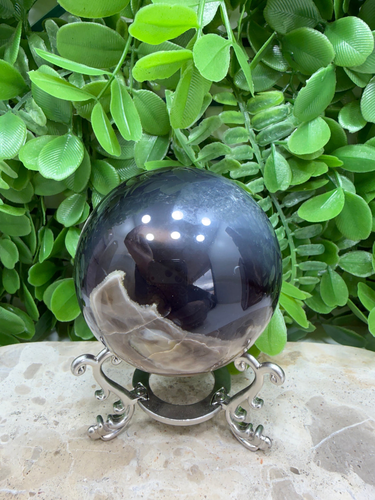 Volcanic Agate Sphere | Grounding • Protection • Strength