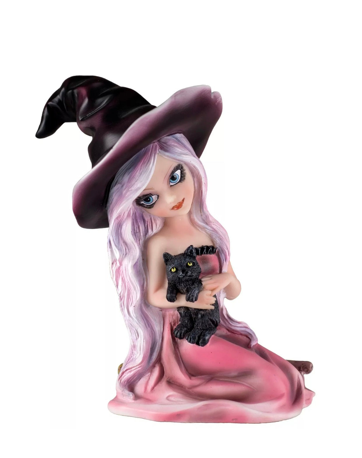 Witch with Cat Figurine