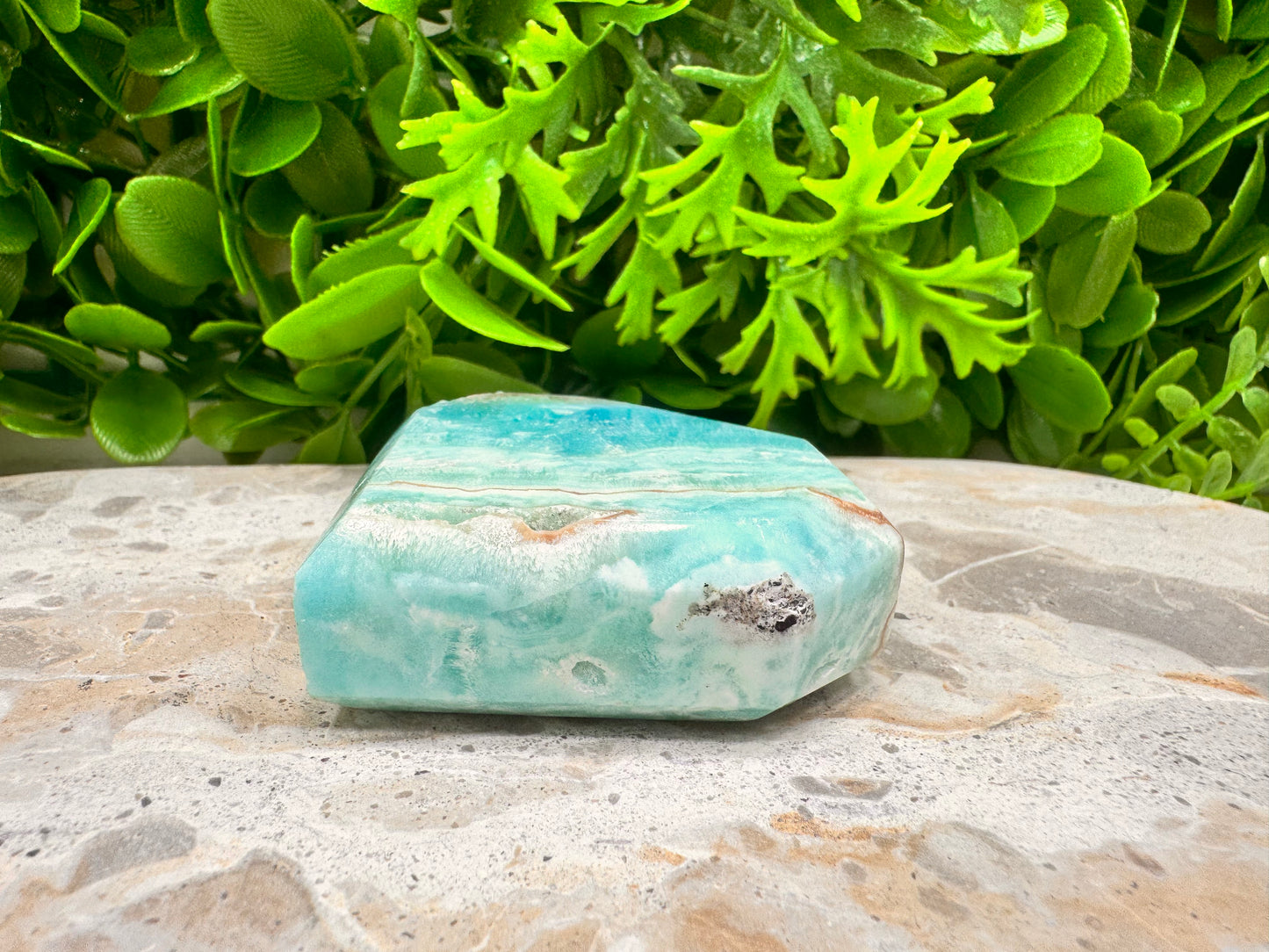 Blue Aragonite Faceted Heart 160g