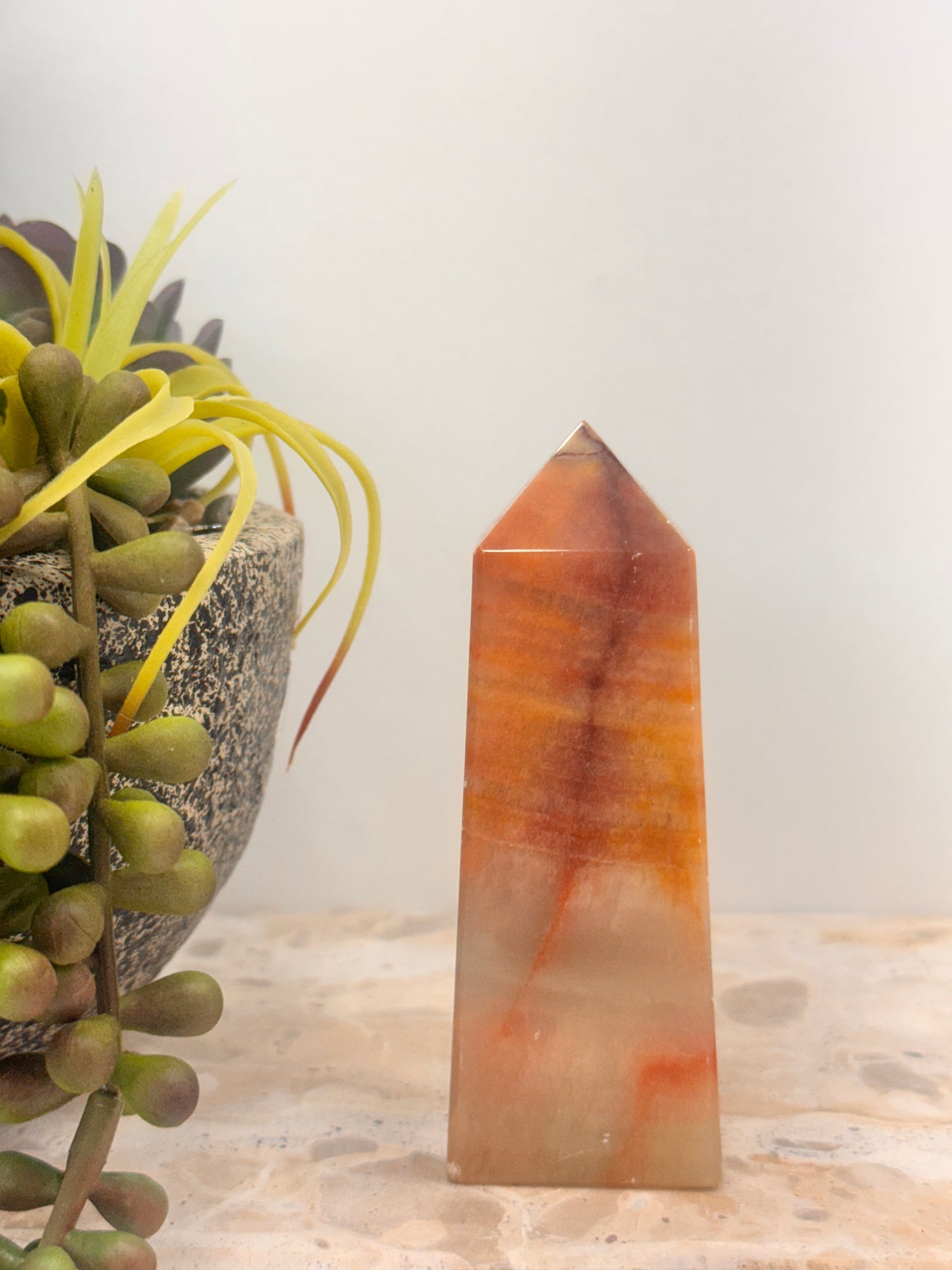 Peach Banded Calcite Points 202g
