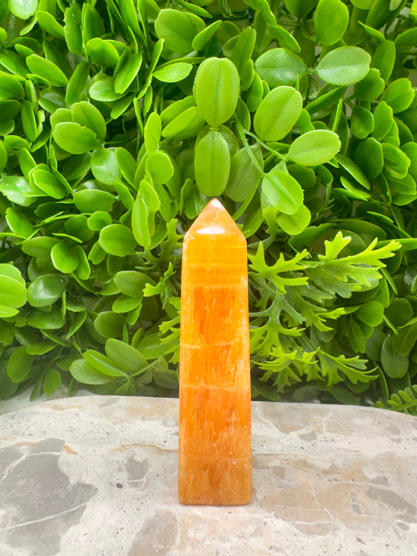 Crystalised Orange Calcite Tower 150g