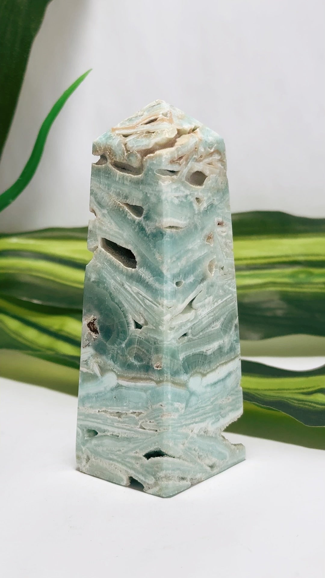 Blue Aragonite with Smithsonite Tower 194g