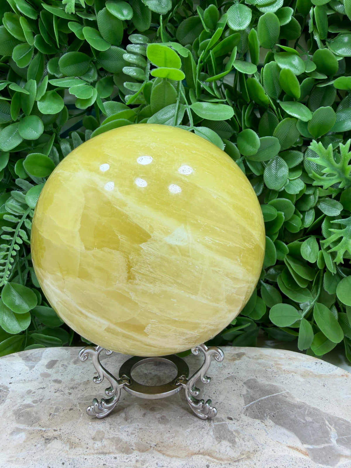Lemon Calcite Sphere 2356g | Joy • Confidence • Motivation