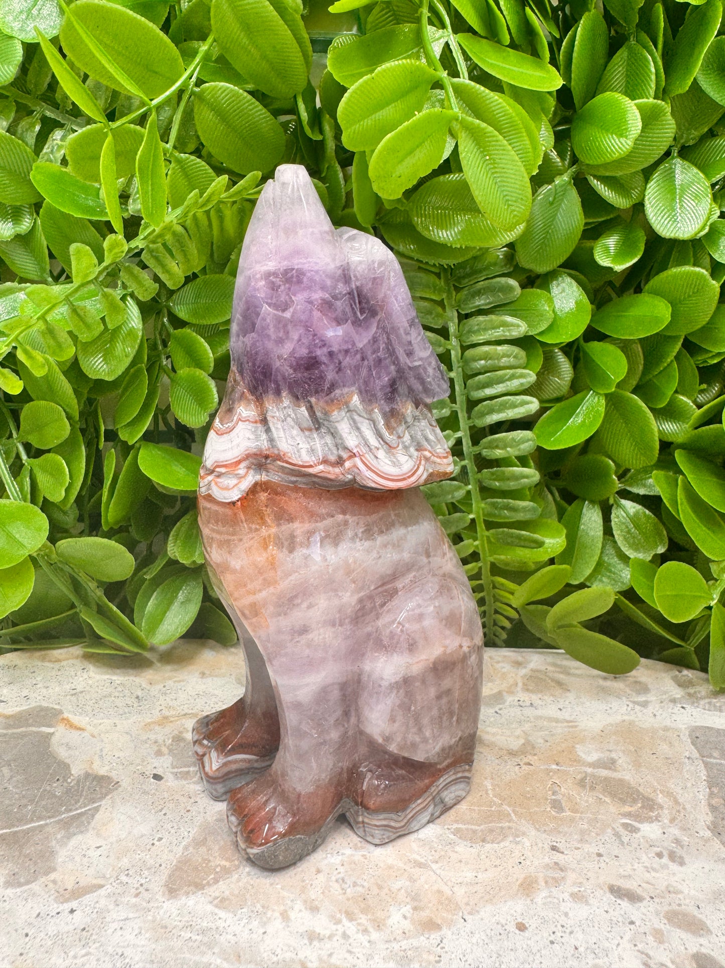 Amethyst/Mexican Agate Wolf 480g