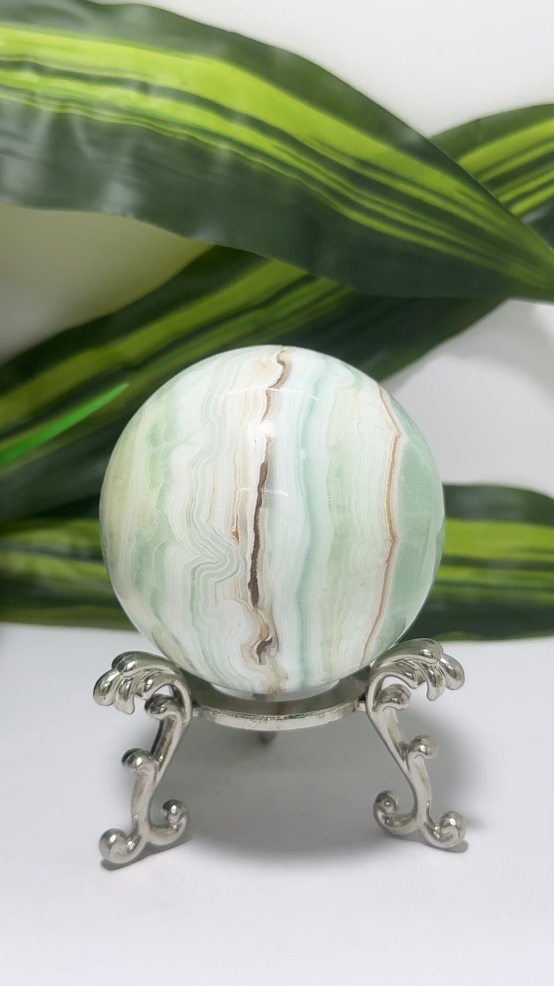 Pistachio Calcite Sphere 432g