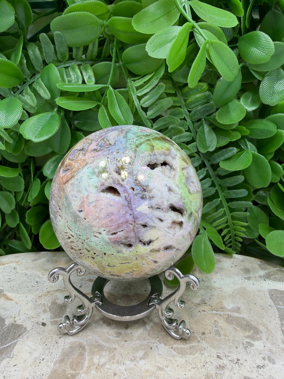 Aura Sphalerite Sphere | Grounding • Confidence • Vitality