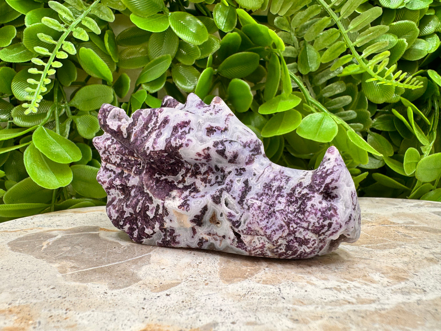 Purple Sphalerite Dragon Skull 298g