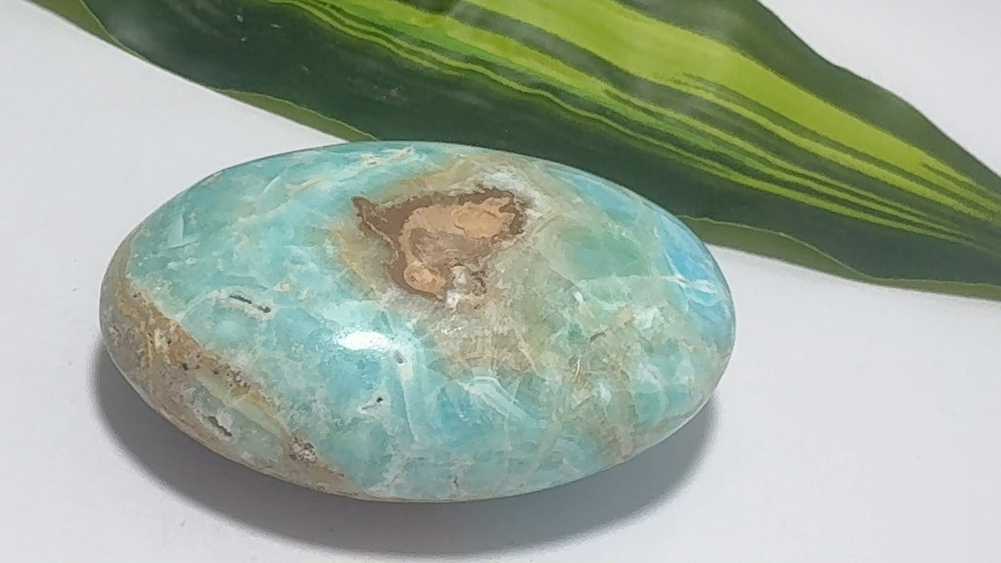 Blue Aragonite Palm Stone 172g