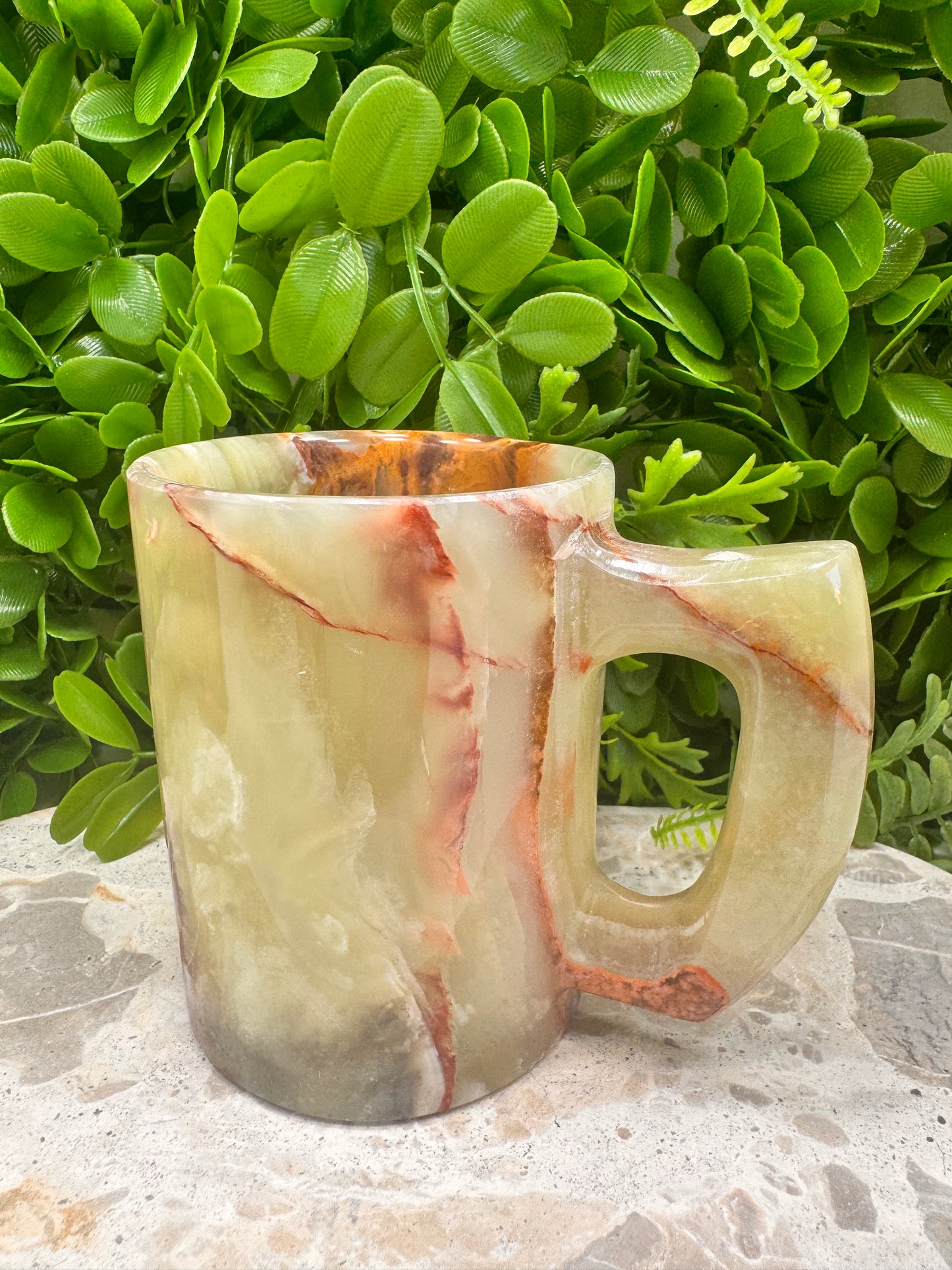 Green Banded Onyx Mug 434g