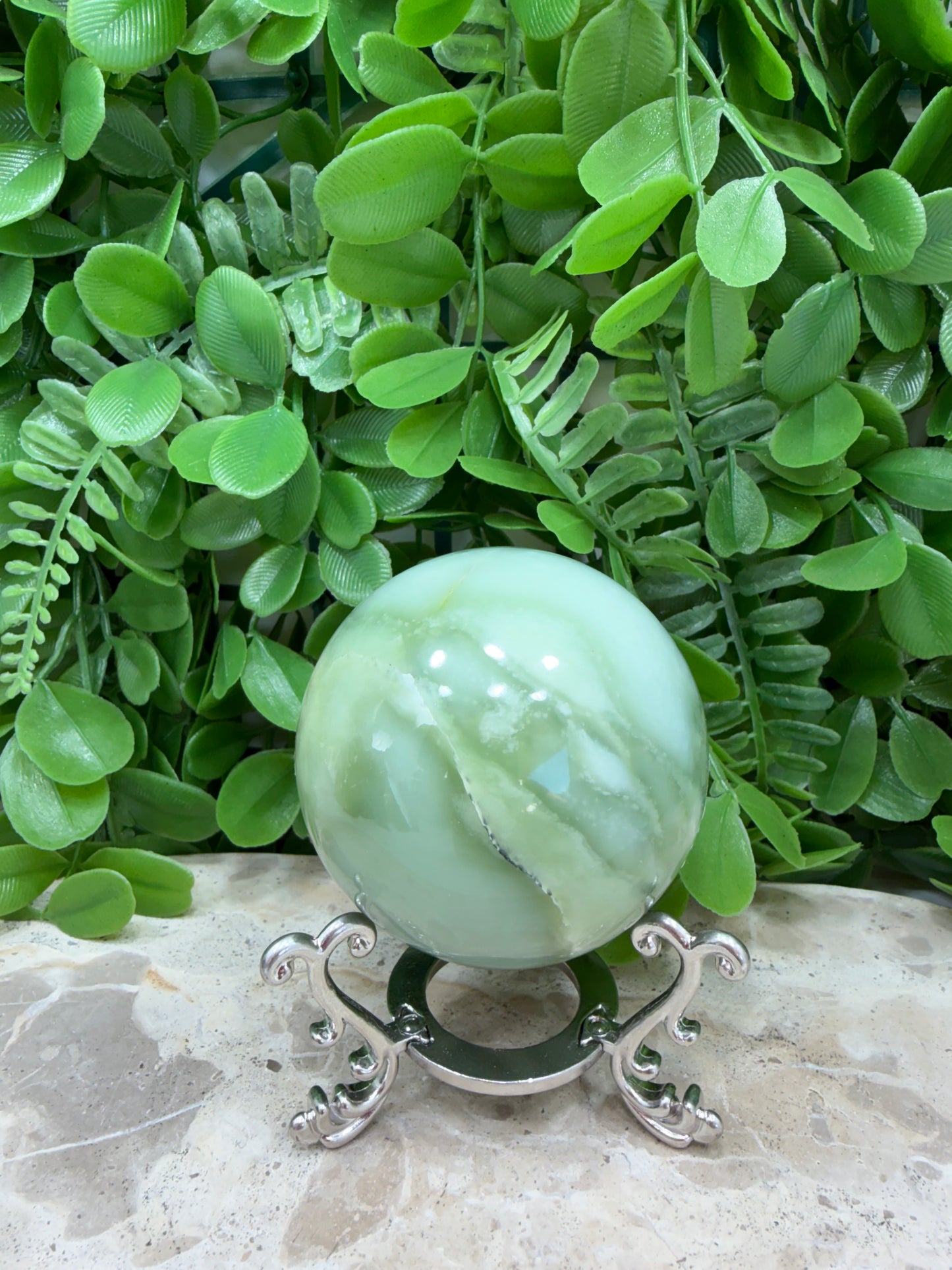 Flower Jade Sphere 344g