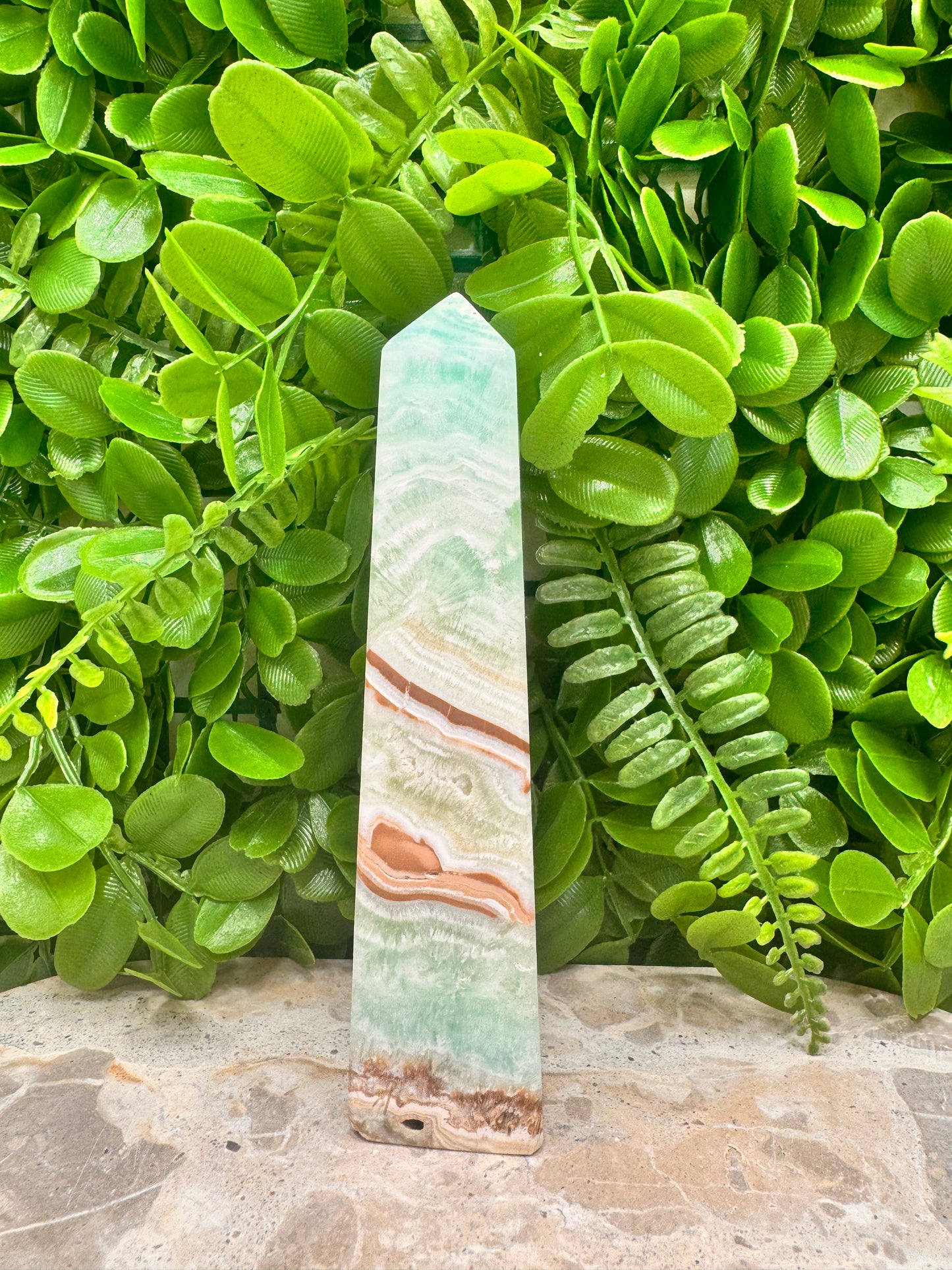 Blue Caribbean Calcite Tower 360g