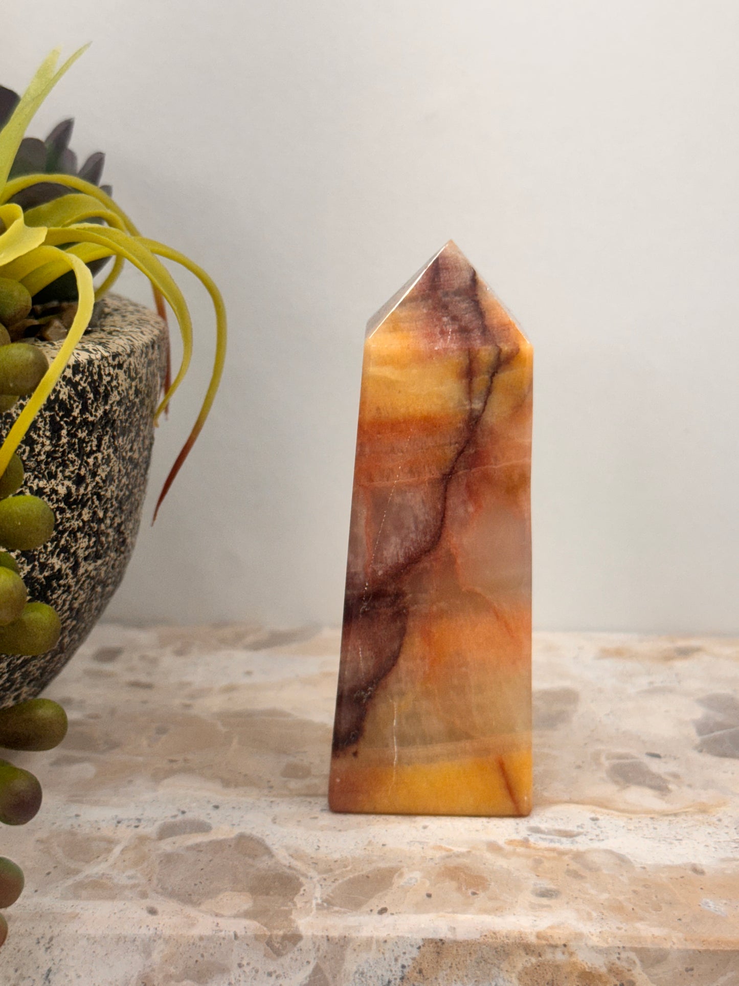 Peach Banded Calcite Points 202g