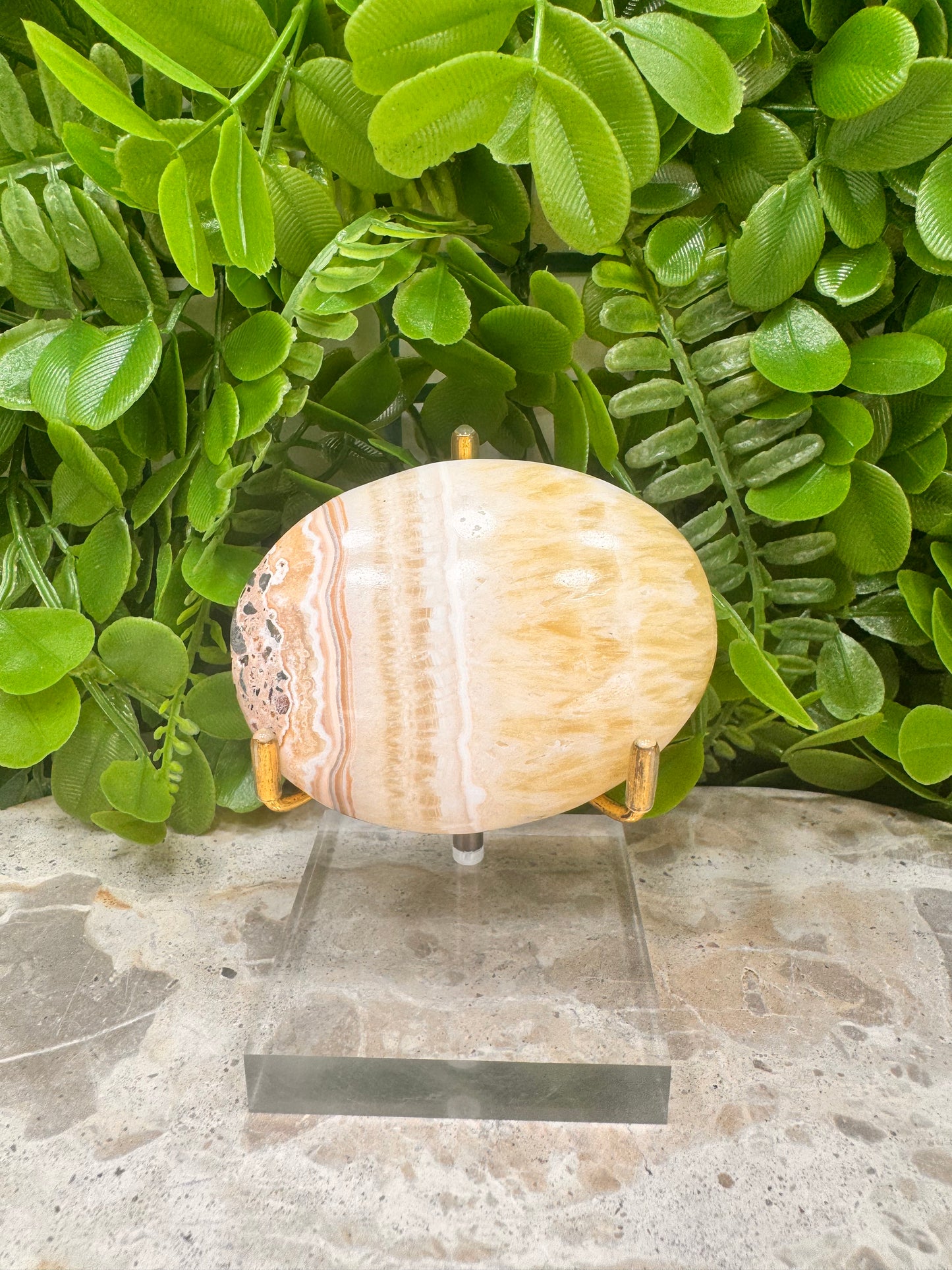 Pinapple Calcite Palm Stone 160g