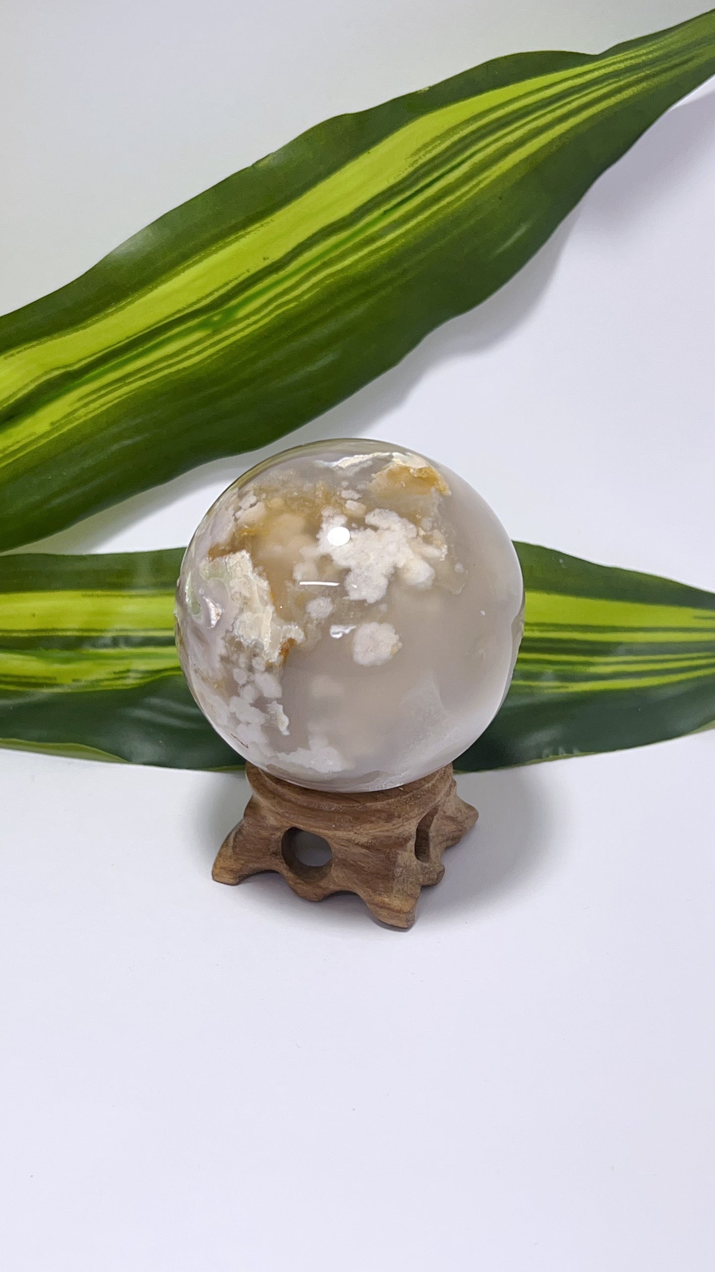 Flower Agate Sphere 346g