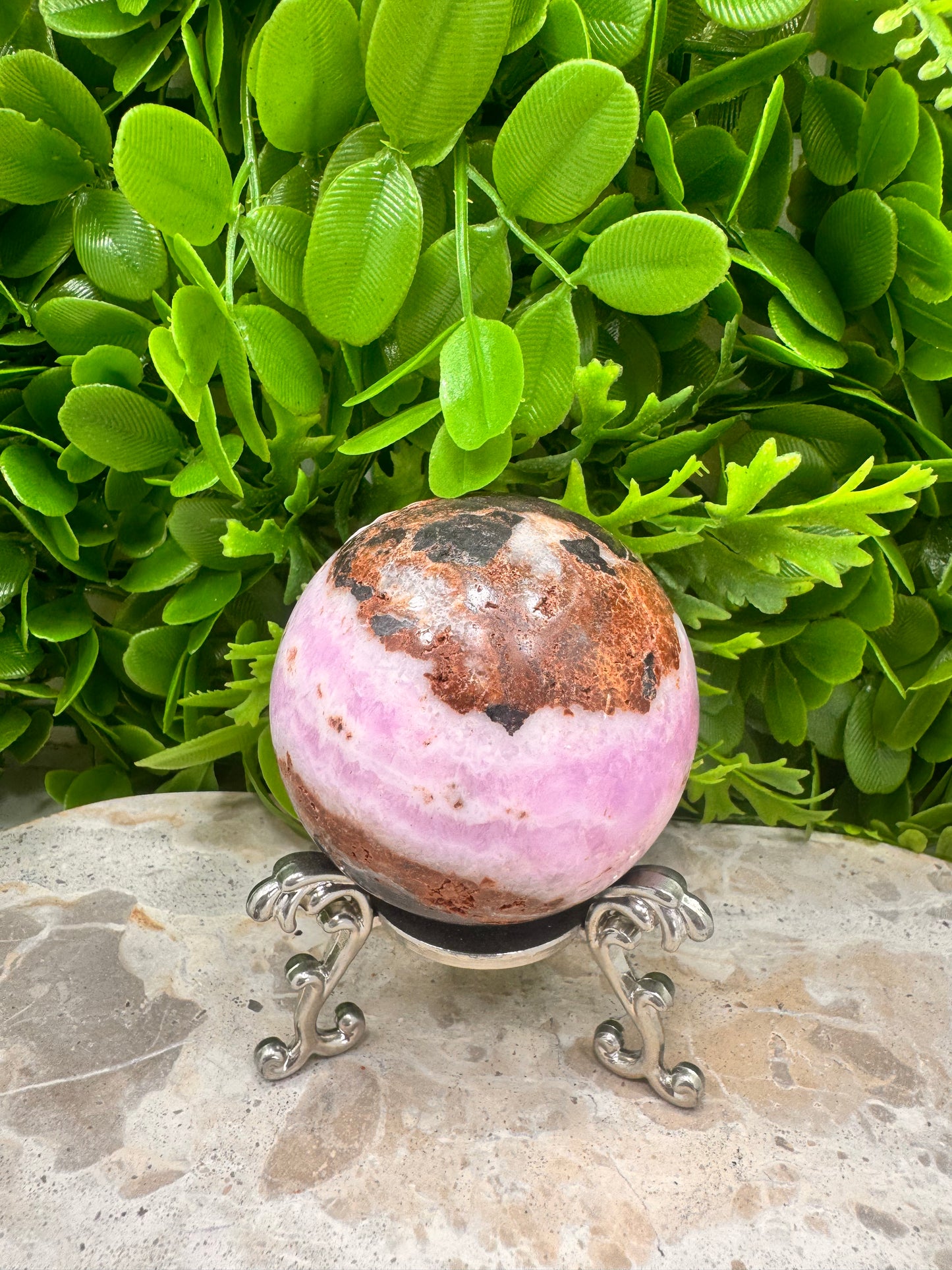 Pink Aragonite Sphere 406g