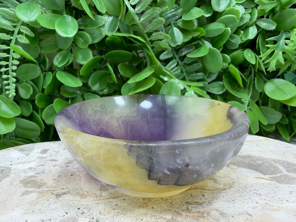 Purple, Yellow Fluorite Bowl | Clarity • Focus • Balance