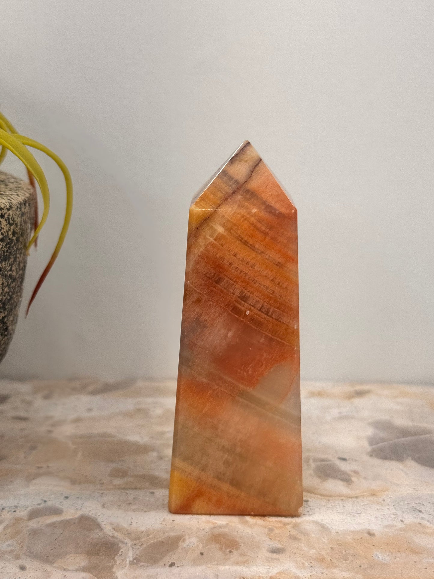 Peach Banded Calcite Points 202g