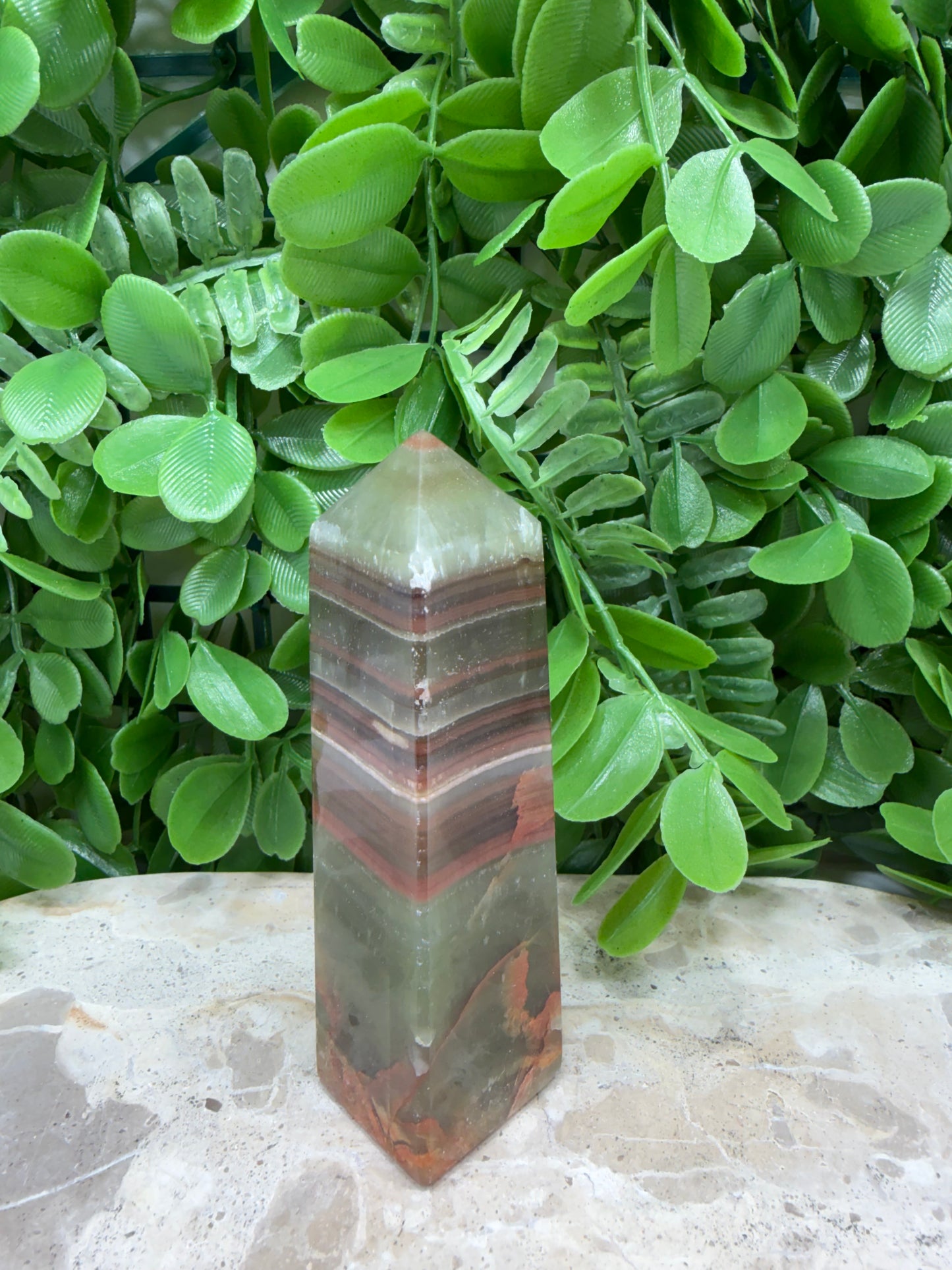 Green Banded Onyx Point 202g