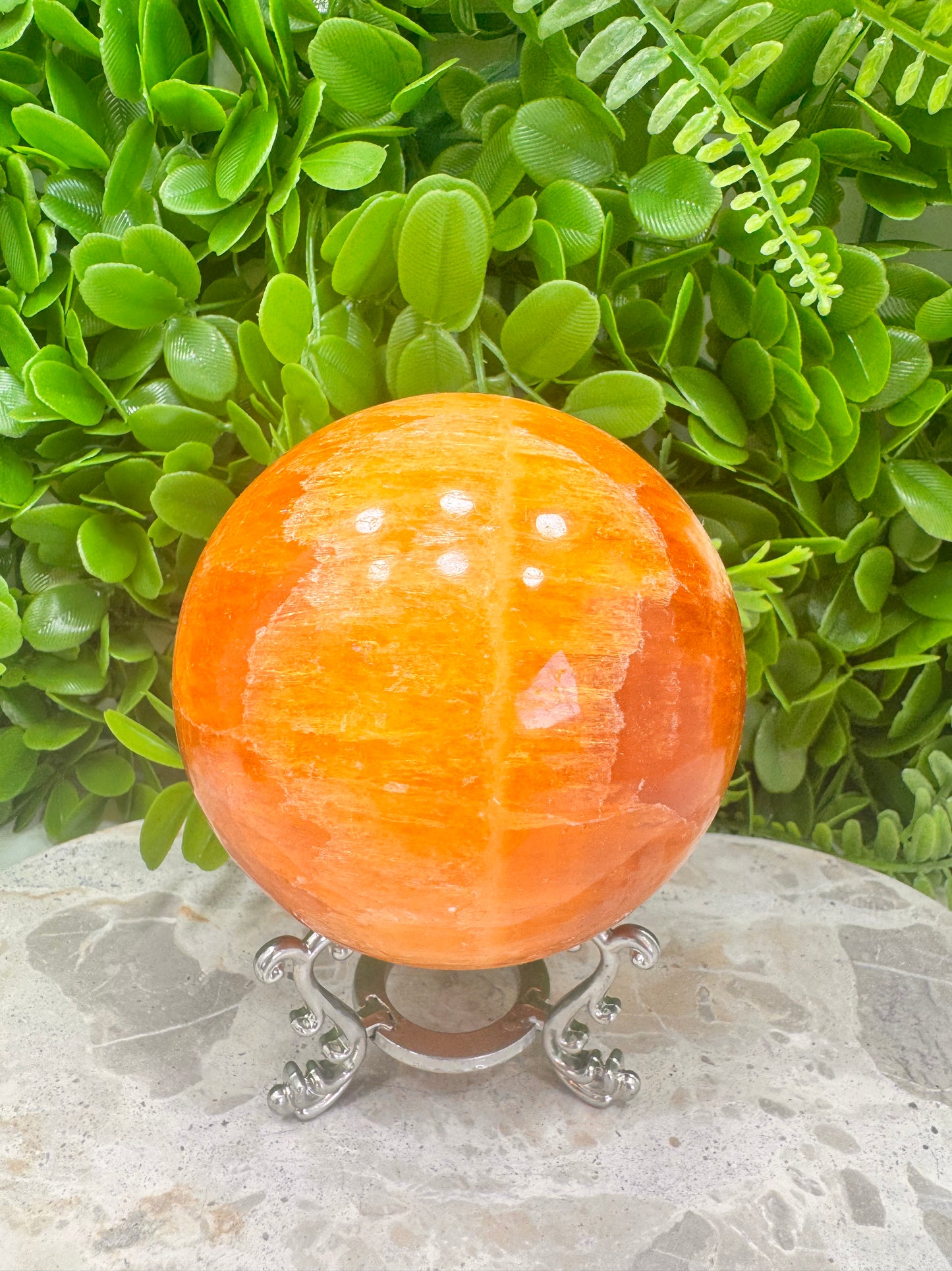 Crystalised Orange Calcite Sphere 1260g
