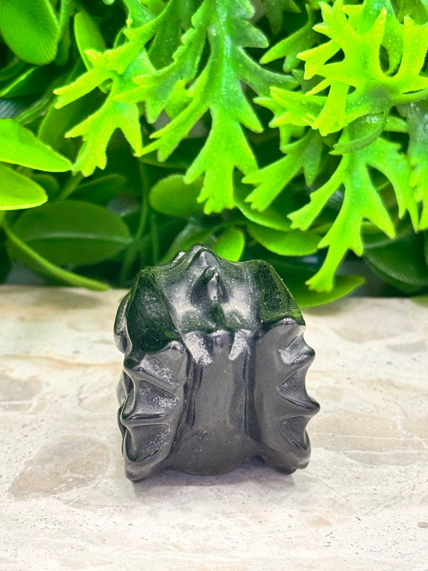 Black Obsidian Dragon Skull 80g
