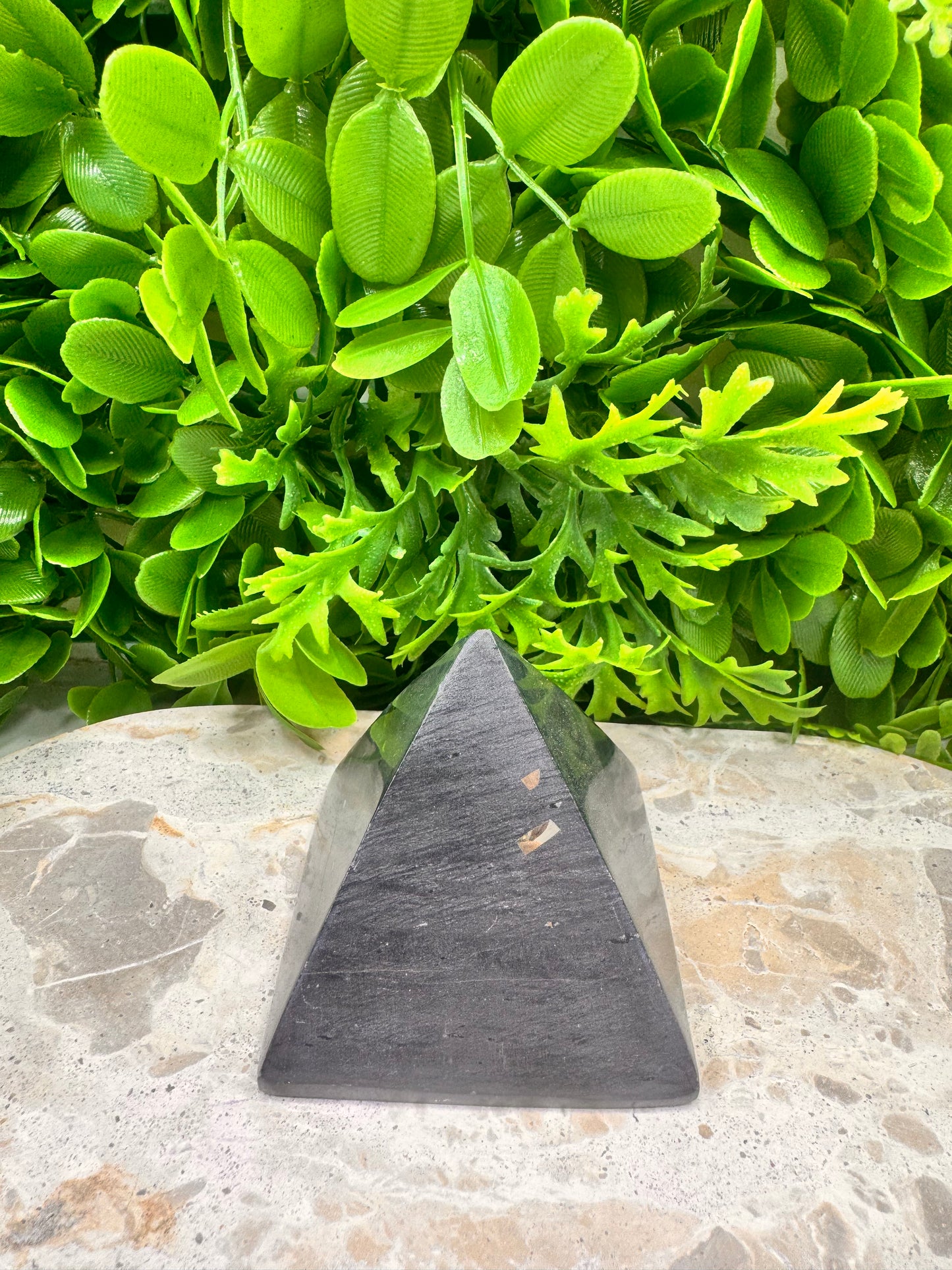 Black Jade with Pyrite Pyramid 352g