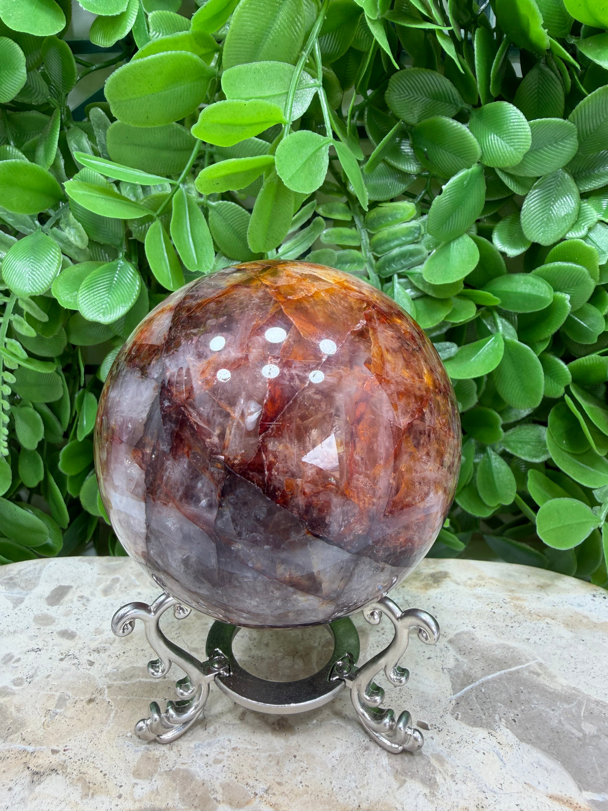 Fire Quartz Sphere | Grounding • Confidence • Inner Strength