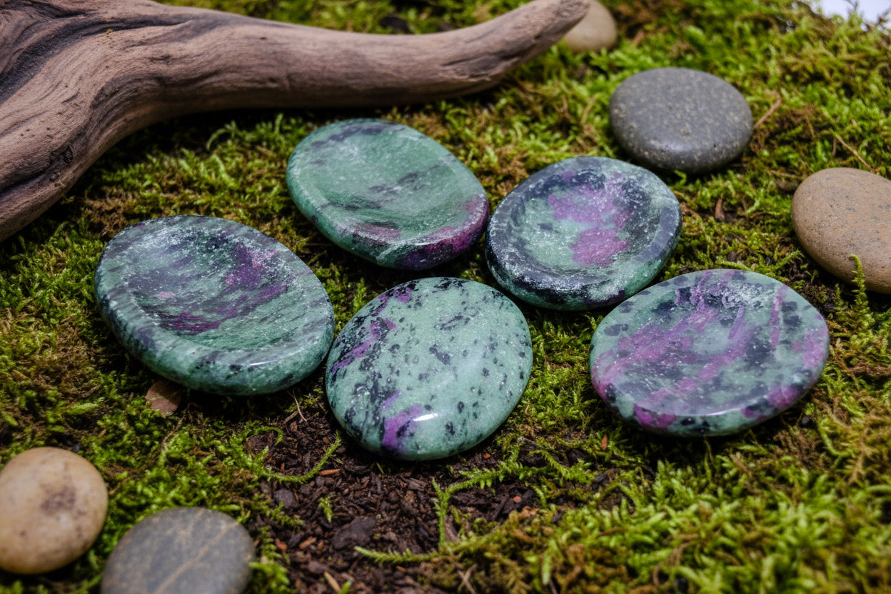 Ruby Zoisite Worry Stone